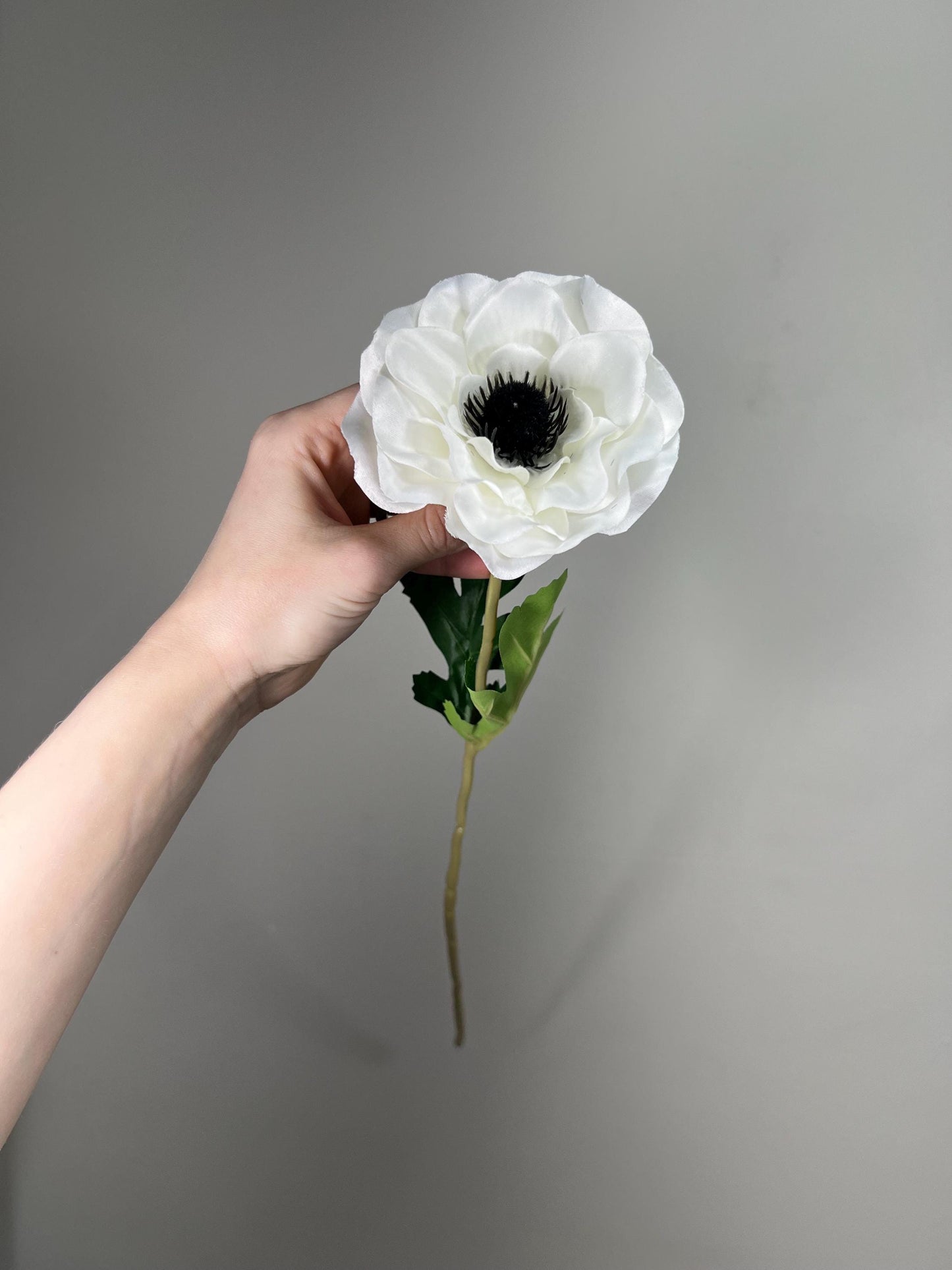 Anemone Artificial Flower Head on Stem Anemone Silk Flower Wedding Anemone White Craft Supply DIY Anemone Ivory Poppy Flower Head Anemone