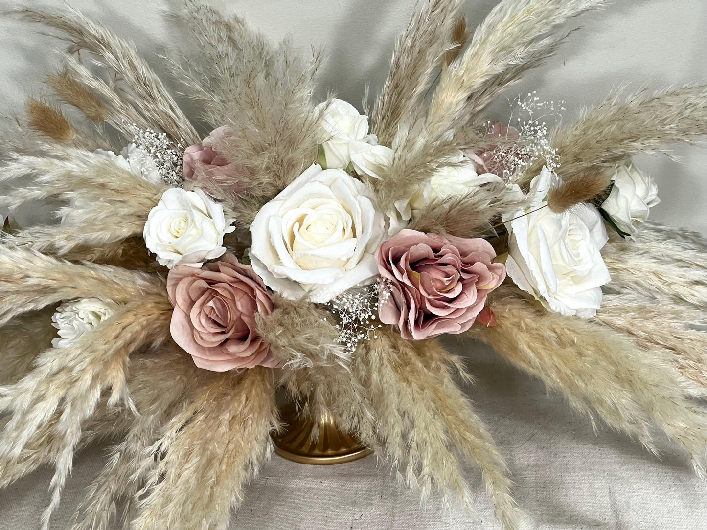 Wedding Centerpiece Dusty Rose Boho Table Decor White Centerpiece Pink Wedding Table Centerpiece Pampas Grass Artificial Flower Dried