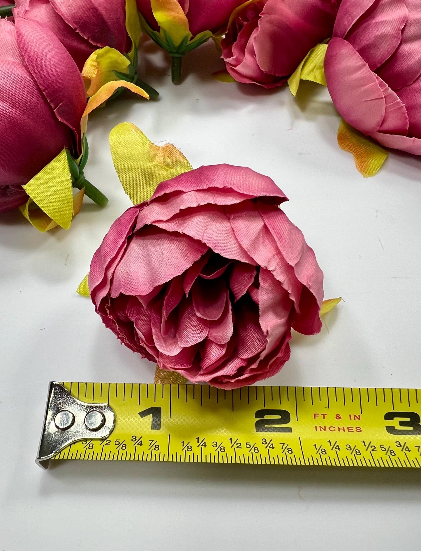 Pink Flower Head Wedding Fushia Artificial Flower Hot Pink Peony Flower Mauve Head Maroon Craft Supplies Wedding Dark Pink Flower Head DIY