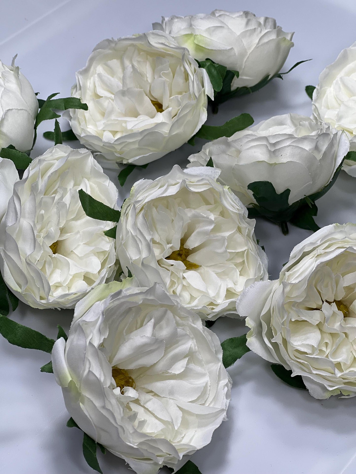 White Peony Artificial Flowers Head Rose White Cabbage Rose Ivory Wedding Fake Roses White Home Decor Flower White Wedding Supplies Craft