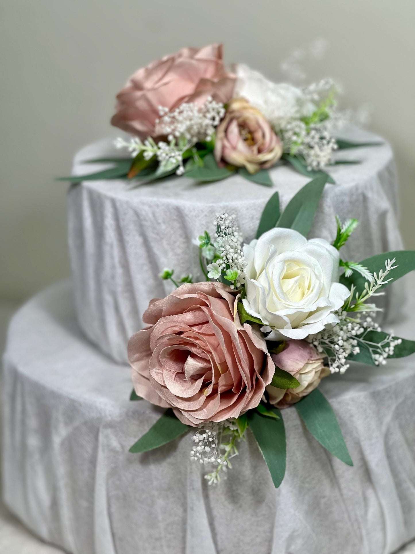 Dusty Rose Cake Decor Wedding Dusty Rose Flower Cake Arrangement White Dusty Rose Cake Decoration Pink White Cake Topper Flower Dusty Rose