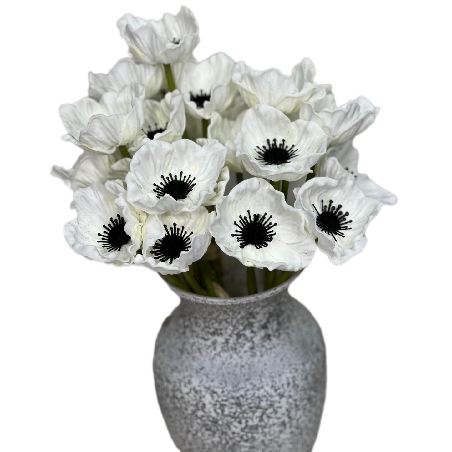 Anemone Artificial Flower Wedding Anemone White Flower Heads with Stems Anemone White Flower Wedding Supply Anemone Flowers Poppy Real Touch