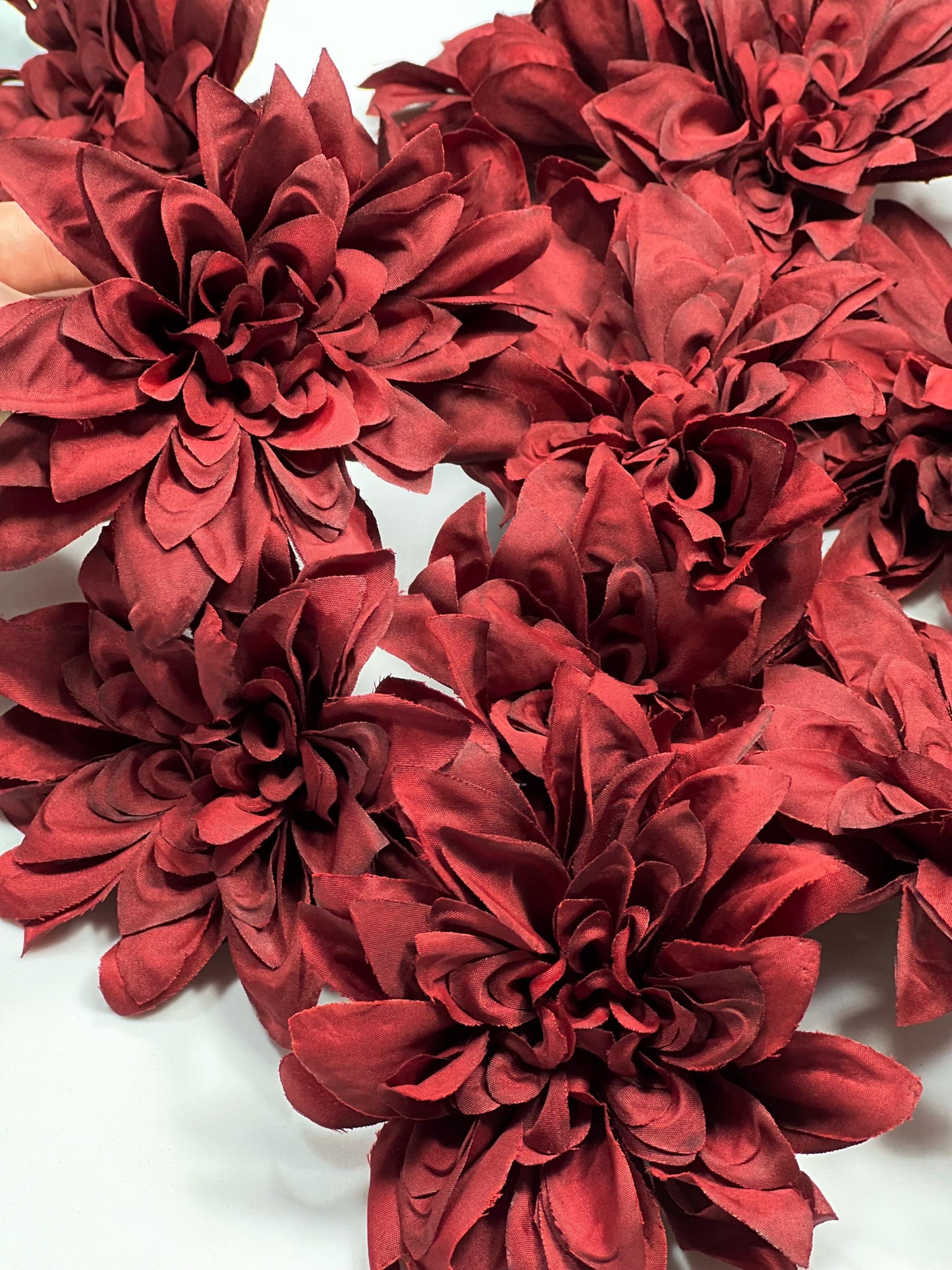 Burgundy Flower Head 4” Wedding Artificial Burgundy Flower Head Craft Supplies Wedding Burgundy Dahlia Heads DIY Home Decor Burgundy Flower