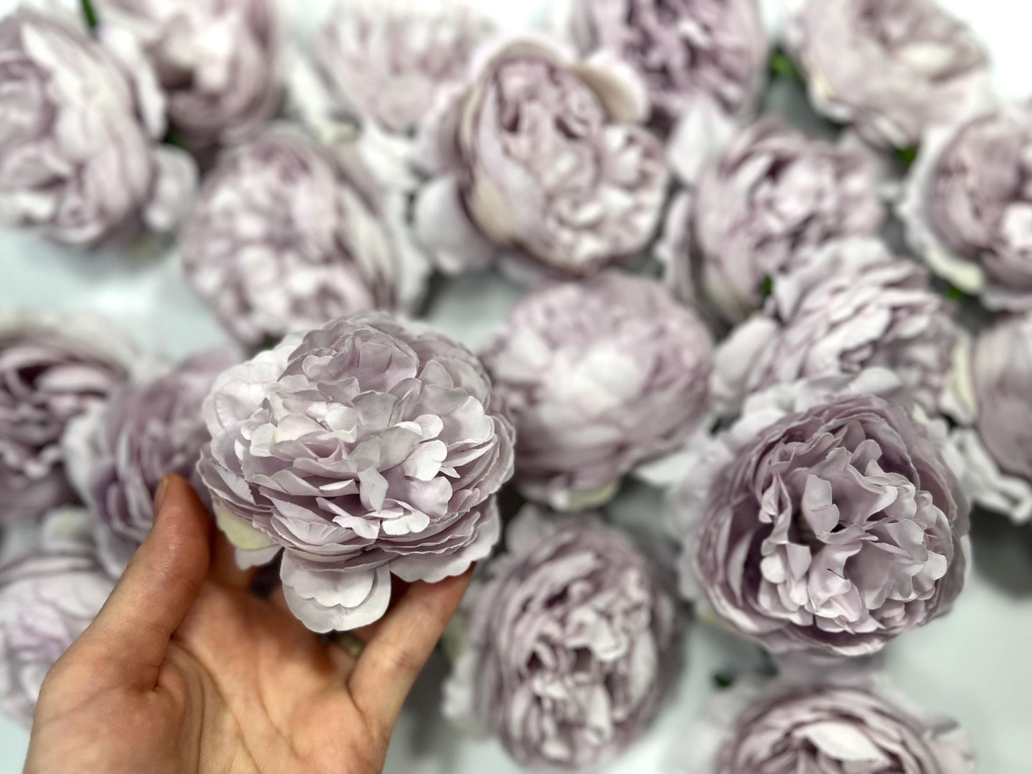 Purple Flower Heads 3” Wedding Purple Artificial Flower Head Lavender Peonies Wedding Supplies Craft Lilac Flowers Silk Violet Flower Heads