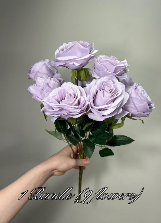 Lavender Flowers 1 Bundle Artificial Purple Flowers Wedding Lavender Flowers Silk Bouquet Violet Flower Heads with Stems Light Purple