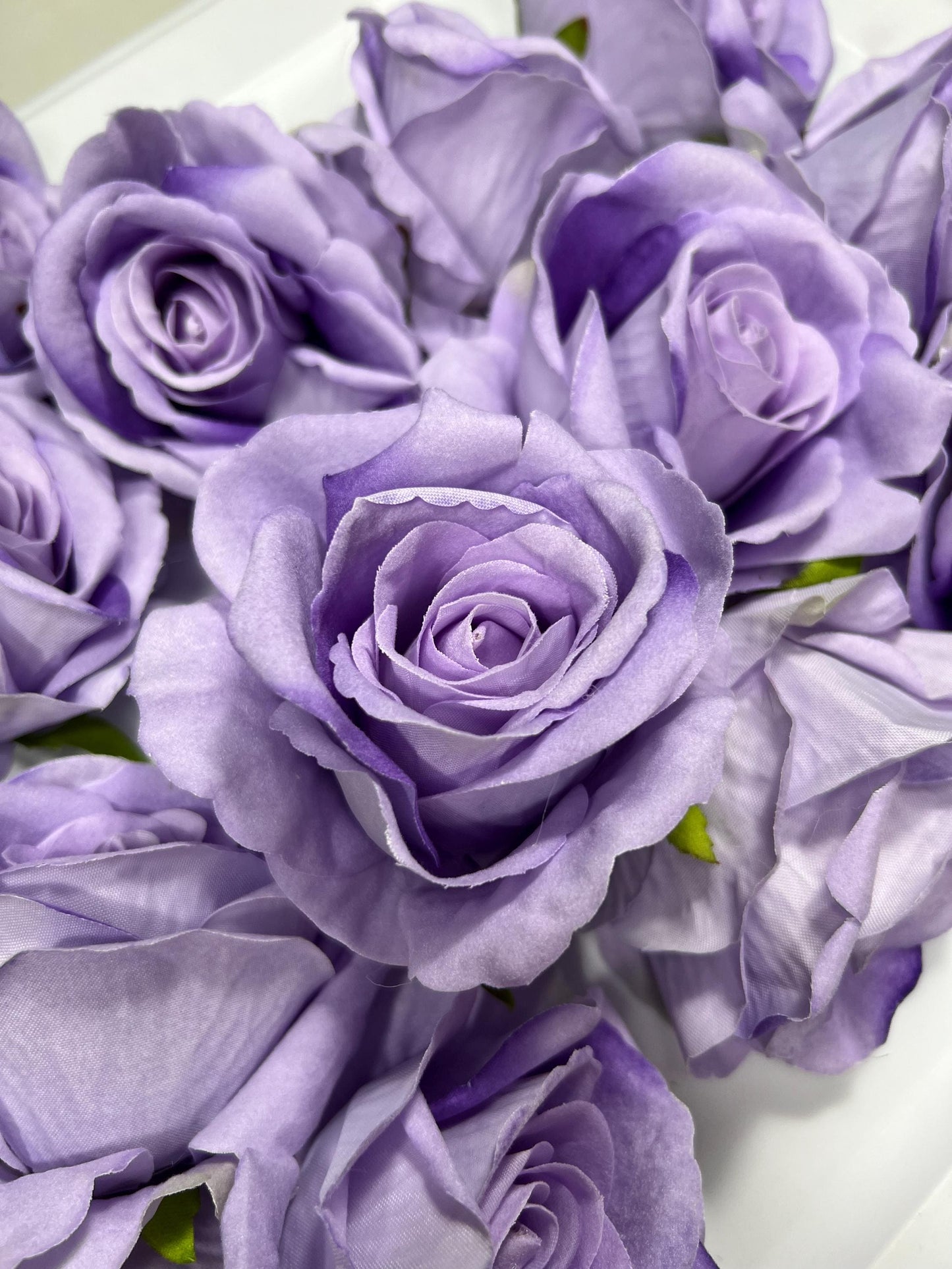 Violet Rose Head 3.5” Wedding Artificial Purple Flower Head Heads Lavender Craft Supplies Wedding Lilac Rose Head Home Decor Royal Purple