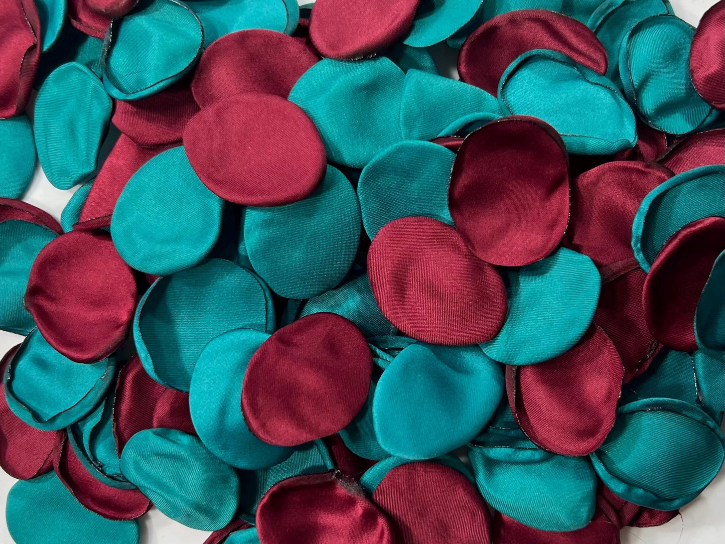 Teal Burgundy Petals Wedding Petals Teal Flower Girl Petals Burgundy Teal Wedding Aisle Decor Flower Petals Teal Ceremony Decor Confetti