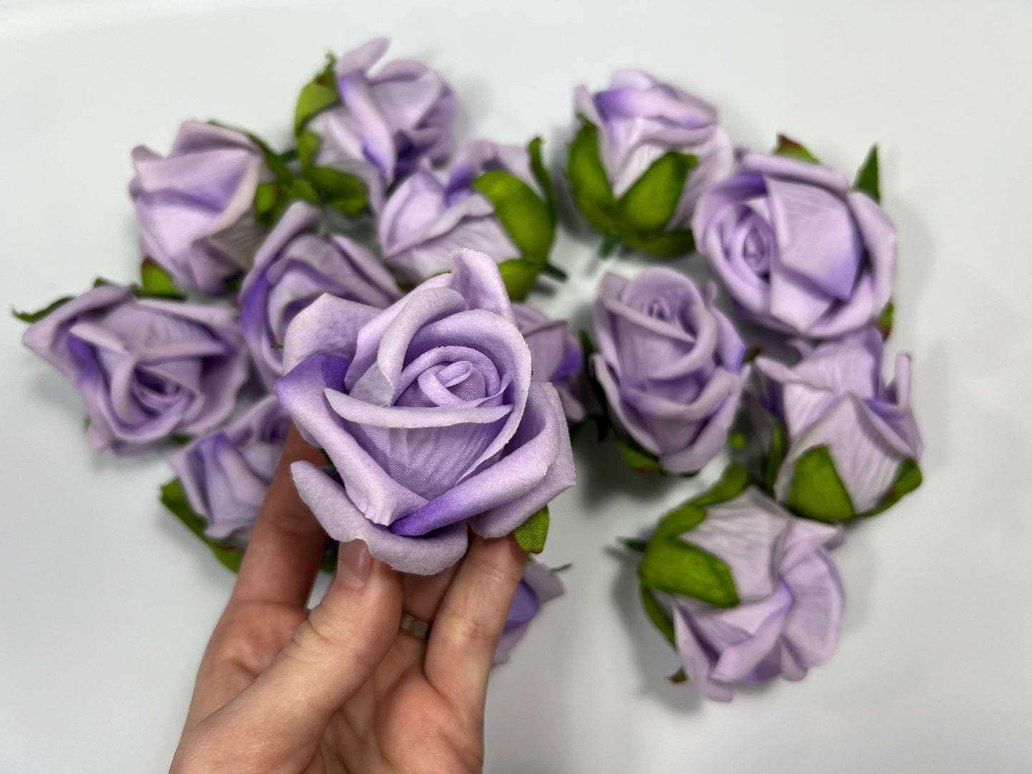 Purple Flower Heads 2“ Wedding Violet Flower Heads Rose Artificial Purple Wedding Craft Supplies Lavender Silk Rose Heads Lilac Flowers