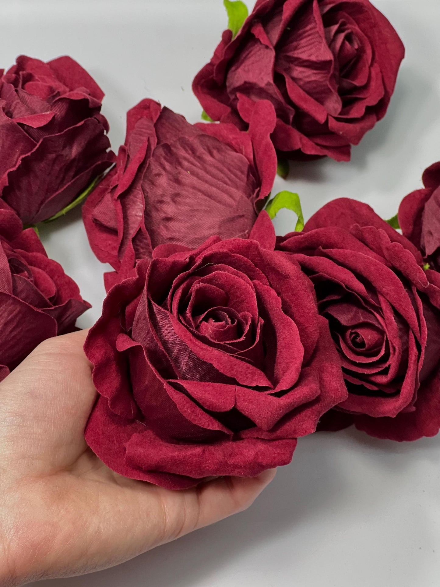 Burgundy Rose Head 3.5” Wedding Artificial Wine Flower Head Heads Burgundy Craft Supplies Wedding Maroon Rose Head Home Decor Burgundy