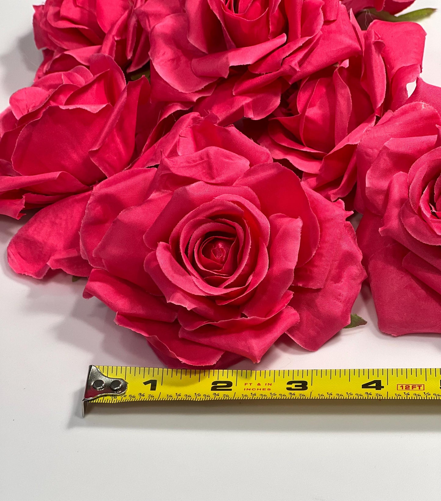 Hot Pink Flower Heads Wedding Fuchsia Artificial Flowers Wedding Pink Rose Head Silk Home Decor Magenta Flower Heads Artificial Hot Pink