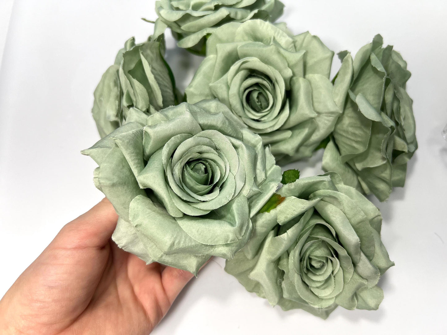 Sage Flower Head Wedding Sage Green 4” Artificial Sage Heads Craft Supplies Wedding Sage Green Flowers DIY Dusty Sage Flower Head