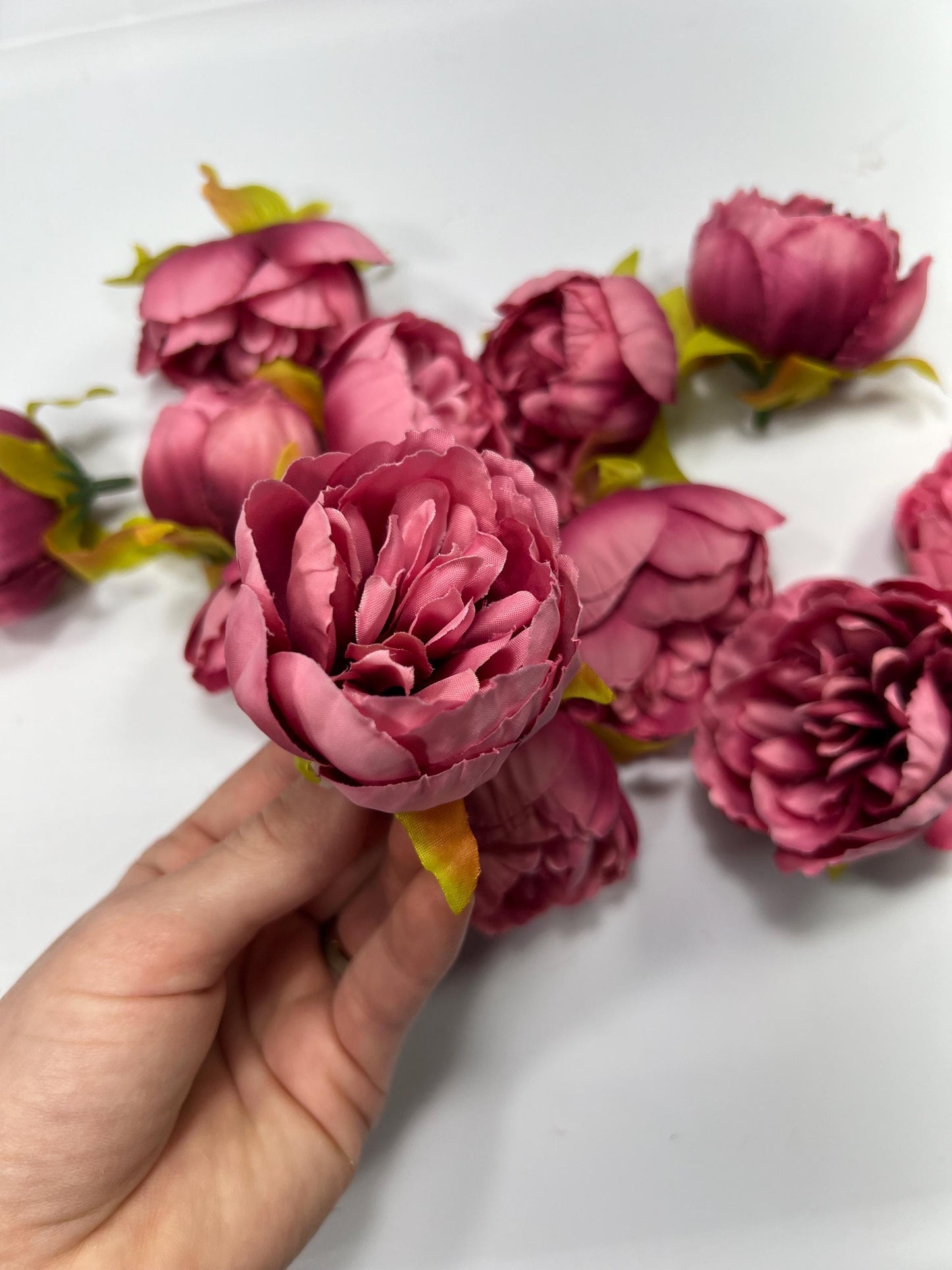 Pink Flower Head Wedding Fushia Artificial Flower Hot Pink Peony Flower Mauve Head Maroon Craft Supplies Wedding Dark Pink Flower Head DIY