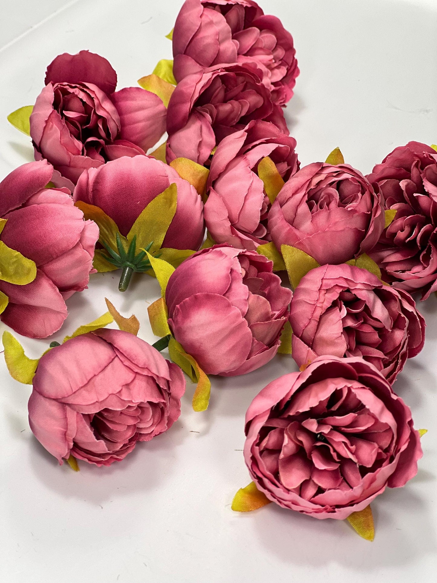 Pink Flower Head Wedding Fushia Artificial Flower Hot Pink Peony Flower Mauve Head Maroon Craft Supplies Wedding Dark Pink Flower Head DIY