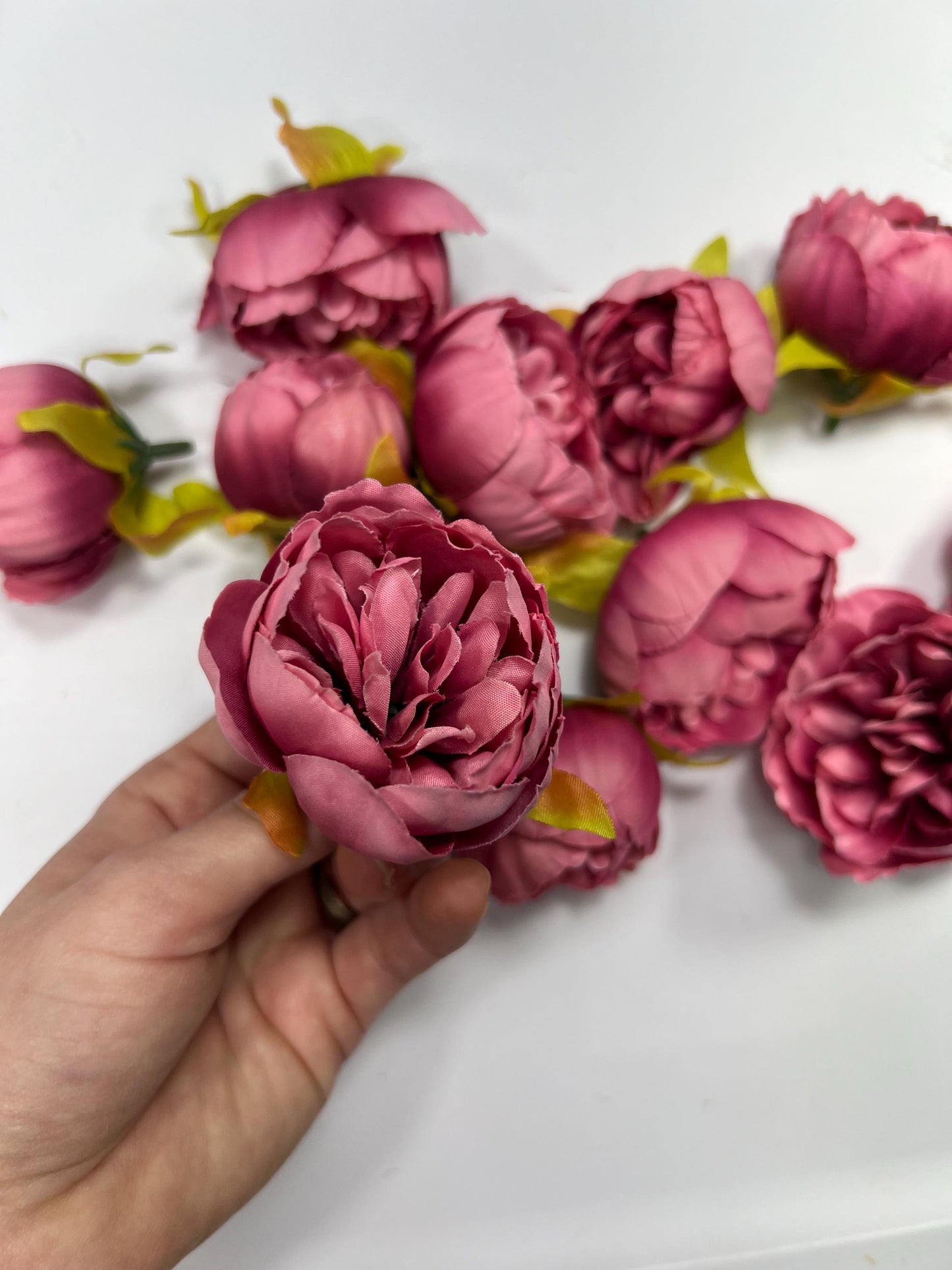 Pink Flower Head Wedding Fushia Artificial Flower Hot Pink Peony Flower Mauve Head Maroon Craft Supplies Wedding Dark Pink Flower Head DIY