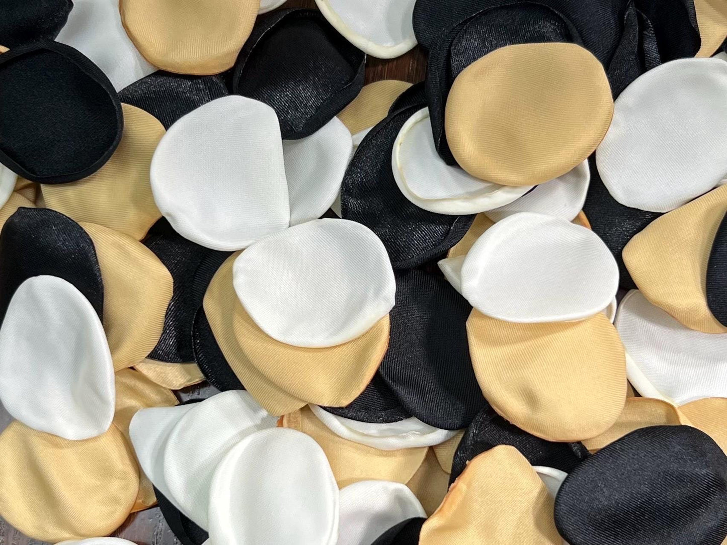 Black White Gold Petals Wedding Decor Black Ivory Flower Girl Petals Wedding Aisle Decor Flower Petals Gold Black White Ceremony Confetti