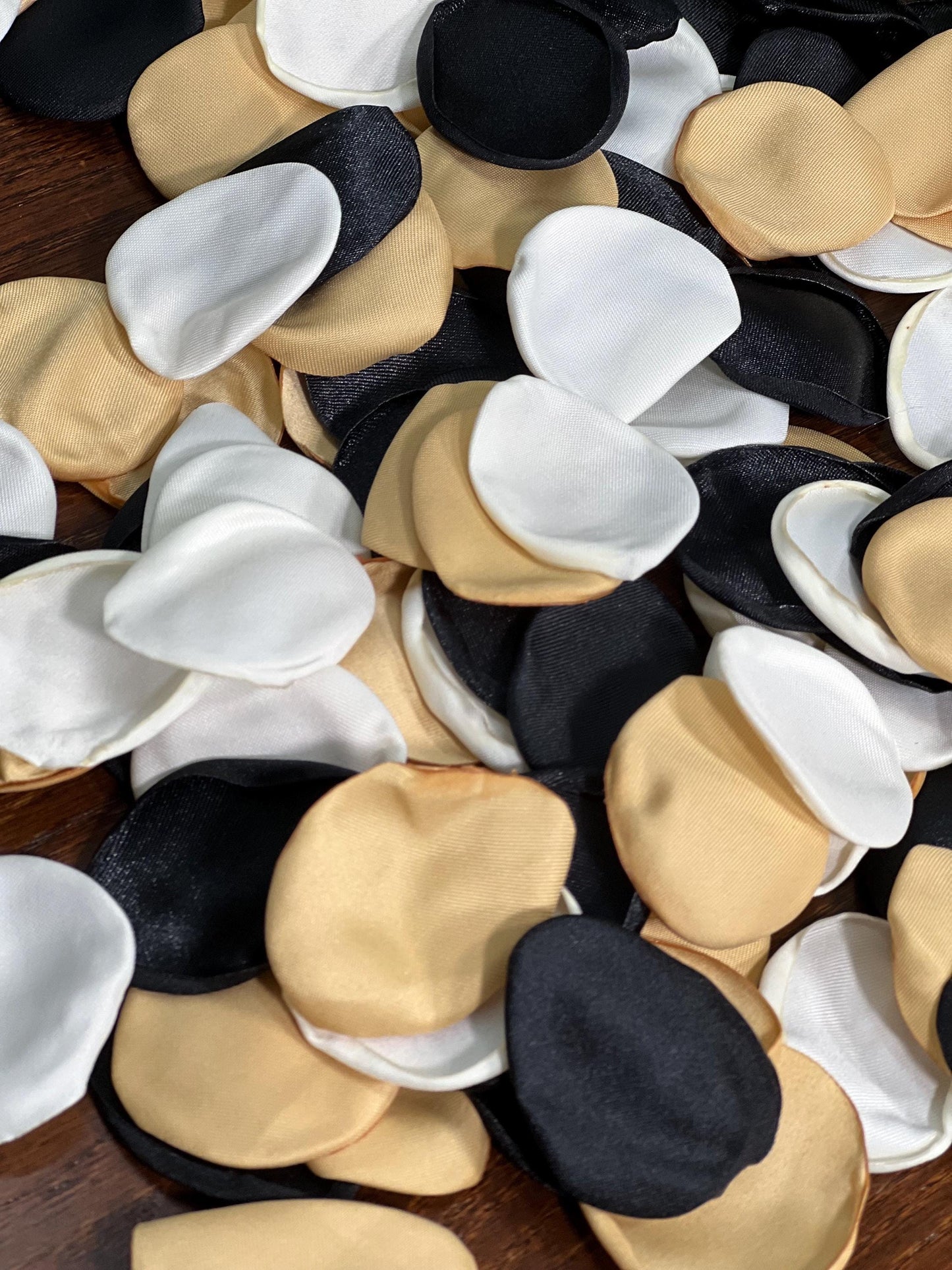 Black White Gold Petals Wedding Decor Black Ivory Flower Girl Petals Wedding Aisle Decor Flower Petals Gold Black White Ceremony Confetti