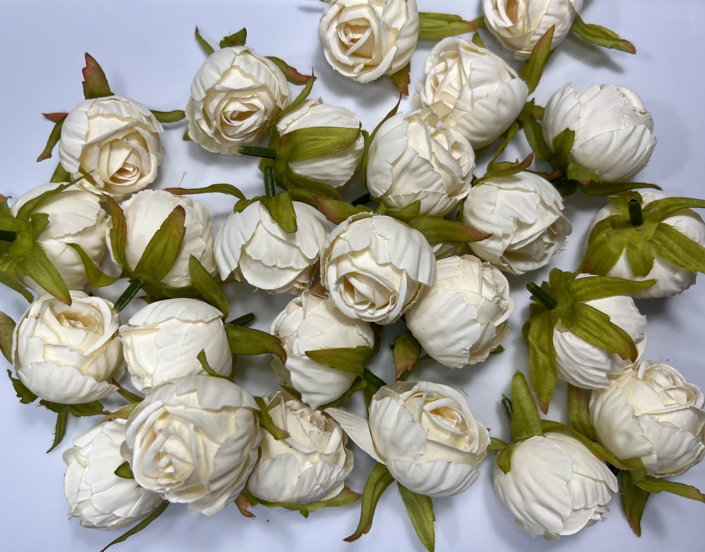 Ivory Flower Head 1.5" Wedding Artificial Flower Ivory Peony Flower Head Wedding Supplies Craft Ivory Peonies Artificial Head Rose DIY Faux
