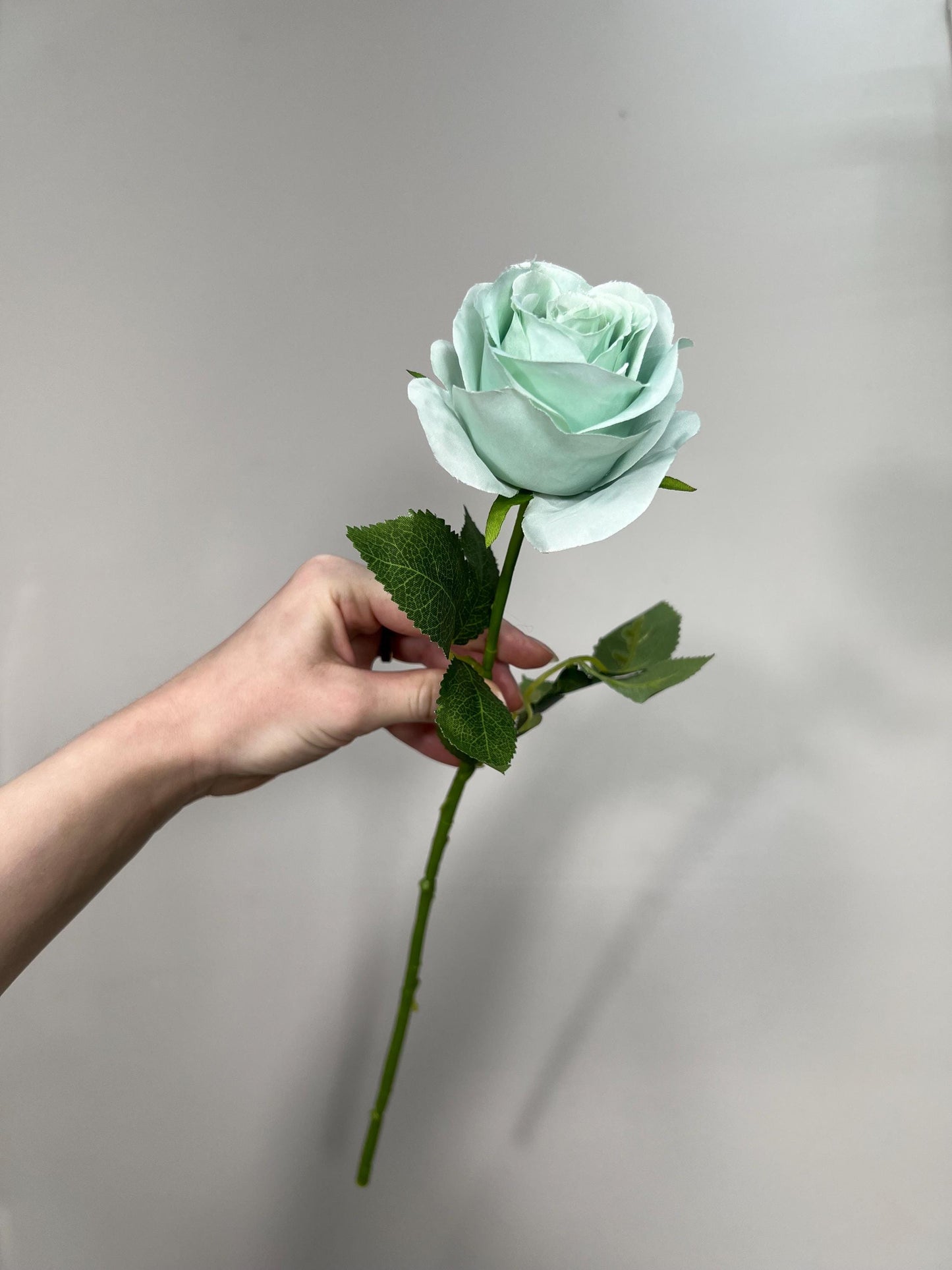 Teal Sea Glass Beach Mint Rose Artificial Flower Heads On Stem Light Teal Aqua Mist Ocean Breeze Coastal Blue Ocean Sage Green Seafoam Craft