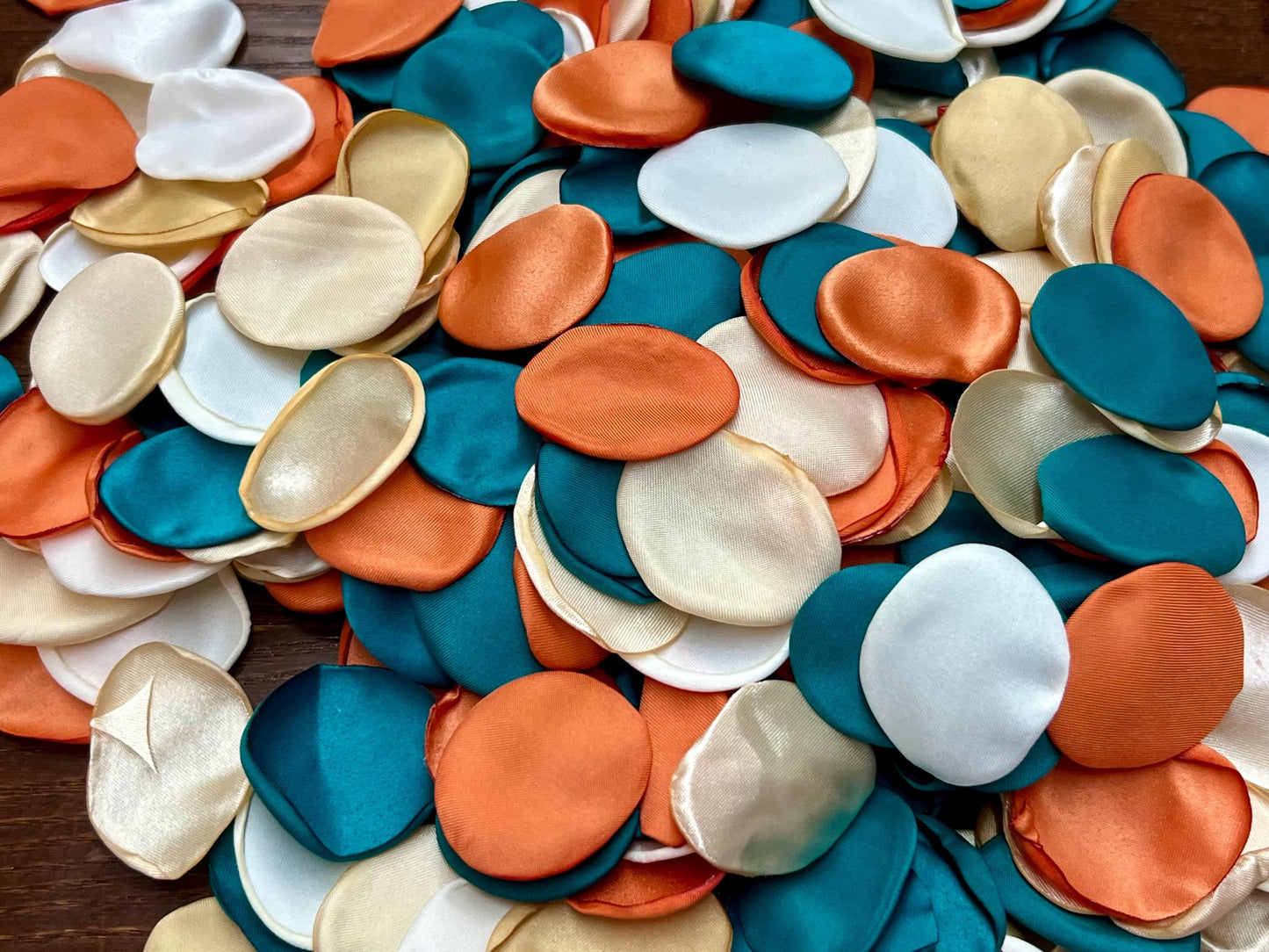 Teal Orange Petals Wedding Decor Flower Girl Petals Dark Teal Terracotta Wedding Aisle Decor Flower Petals Teal Rust Confetti