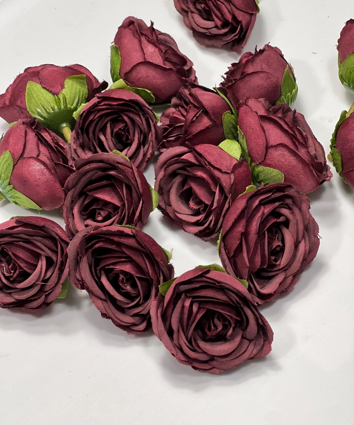 Burgundy Flower Head 1.5 inch Wedding Burgundy Flower Heads Rose Burgundy Wedding Craft Supplies Burgundy Artificial Rose Head Burgundy