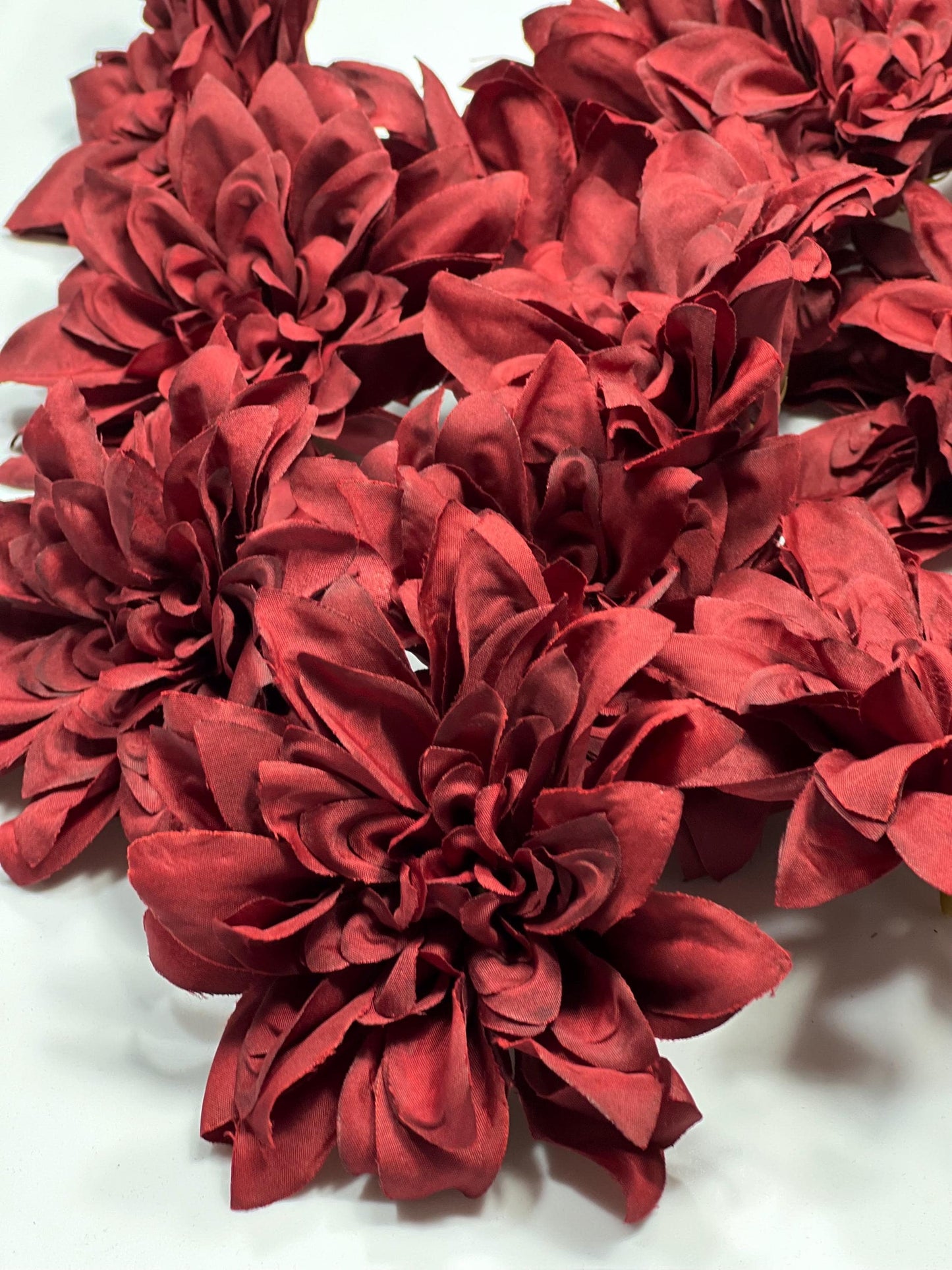 Burgundy Flower Head 4” Wedding Artificial Burgundy Flower Head Craft Supplies Wedding Burgundy Dahlia Heads DIY Home Decor Burgundy Flower