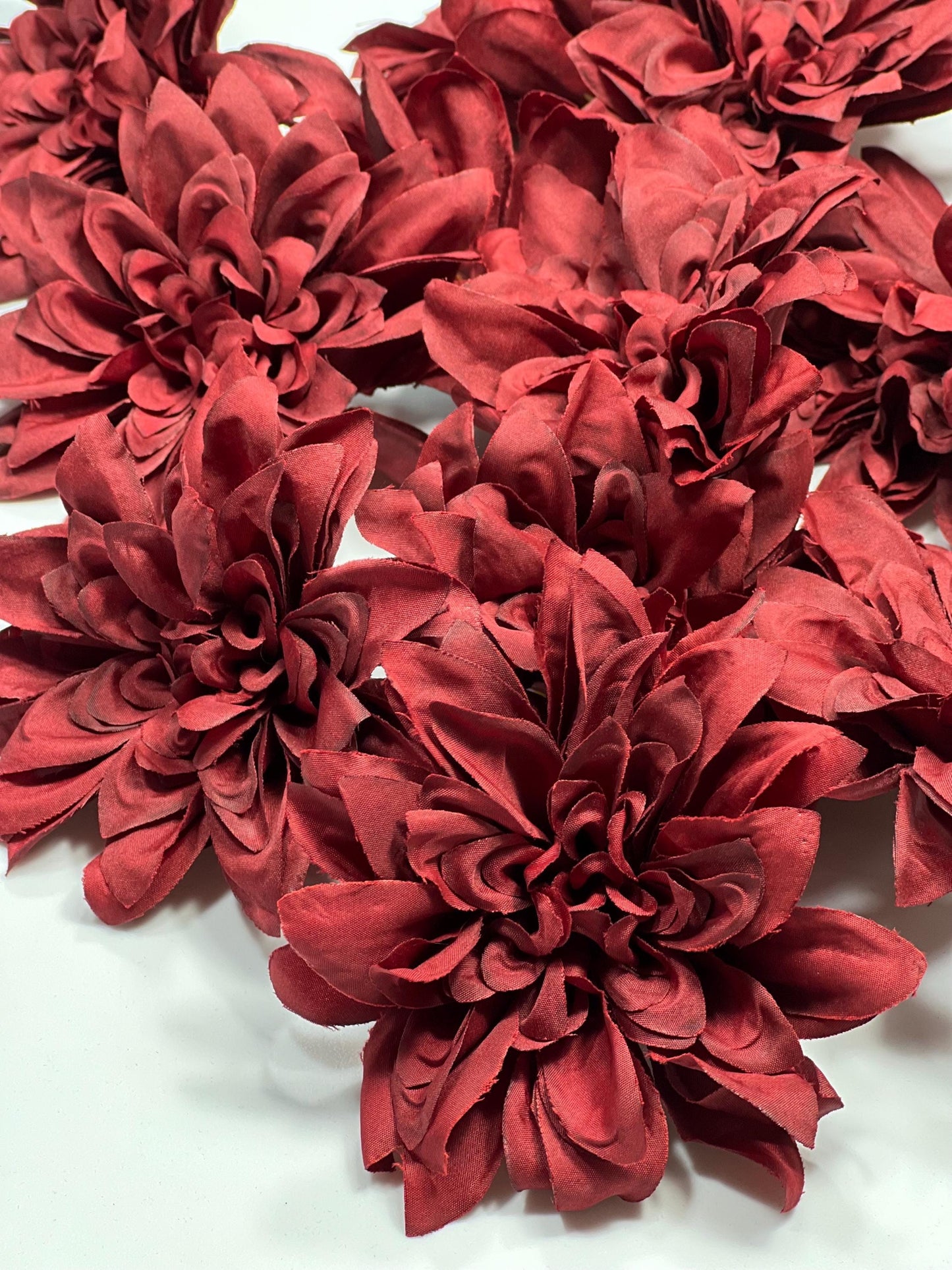 Burgundy Flower Head 4” Wedding Artificial Burgundy Flower Head Craft Supplies Wedding Burgundy Dahlia Heads DIY Home Decor Burgundy Flower