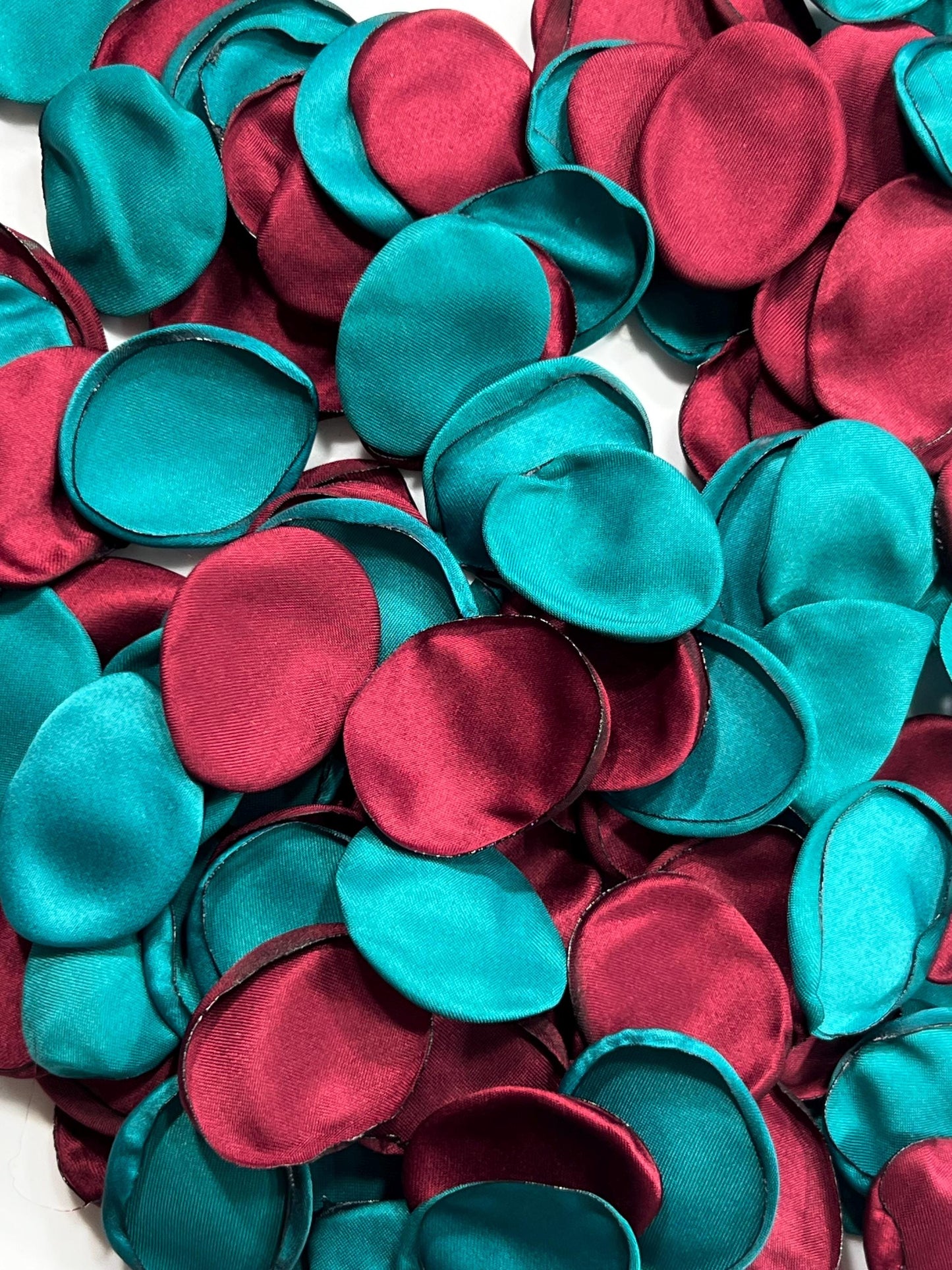 Teal Burgundy Petals Wedding Petals Teal Flower Girl Petals Burgundy Teal Wedding Aisle Decor Flower Petals Teal Ceremony Decor Confetti