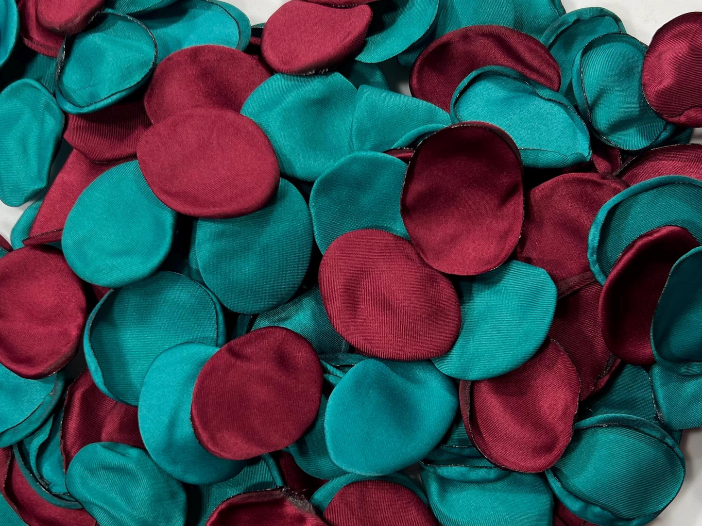 Teal Burgundy Petals Wedding Petals Teal Flower Girl Petals Burgundy Teal Wedding Aisle Decor Flower Petals Teal Ceremony Decor Confetti