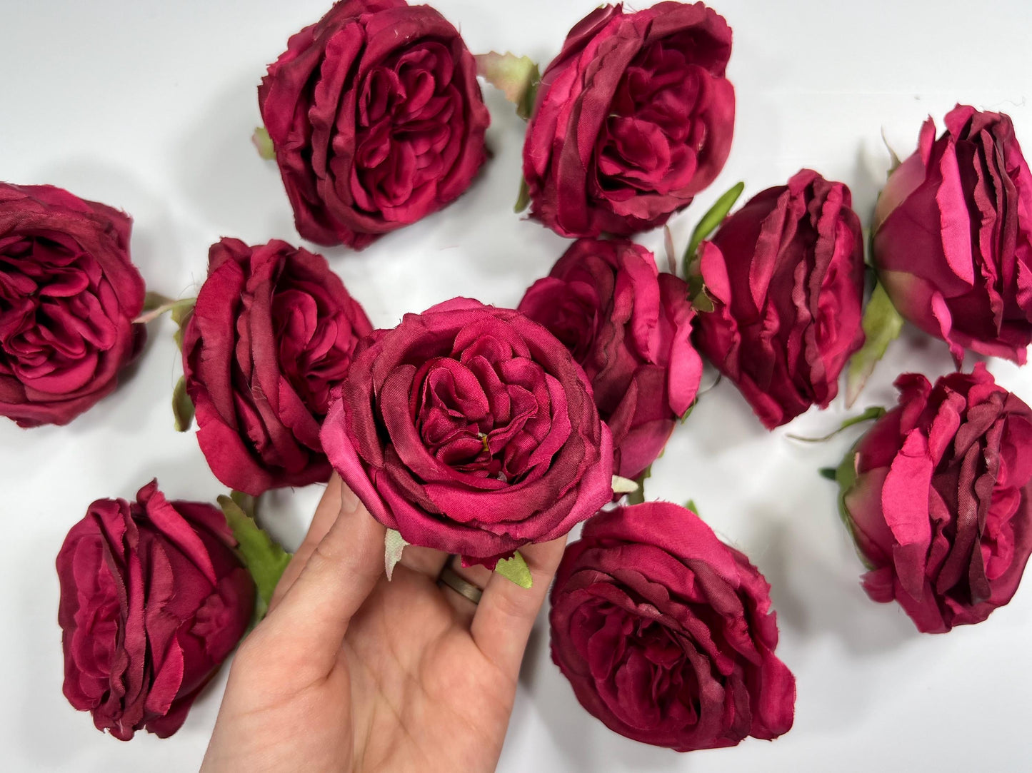 Magenta Flower Head Wedding Fushia Artificial Flower Hot Pink Peony Flower Magenta Head Craft Supplies Wedding Dark Pink Flower Head Peony