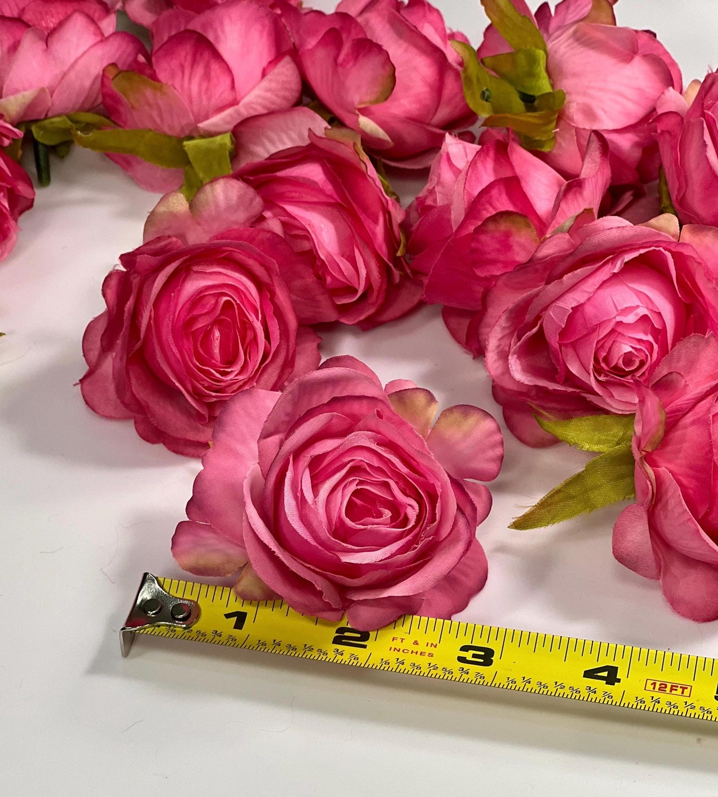 Hot Pink Flower Heads Roses Wedding Fushia Artificial Flower Hot Pink Rose Flower Pink Head Craft Supplies Wedding Deep Pink Flower Heads