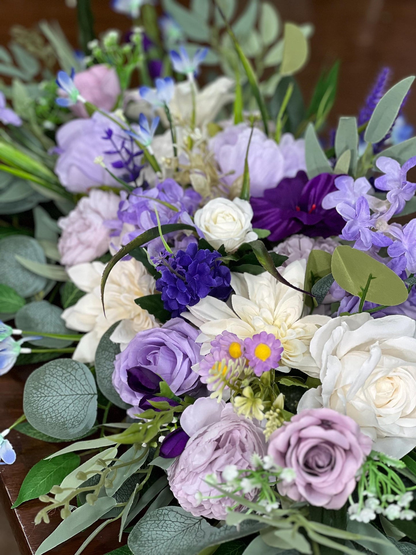 Purple Sweetheart Wedding Table Decor White Lavender Centerpiece Wedding Violet Sweetheart Lilac Table Decor Purple Centerpiece Wild Flowers