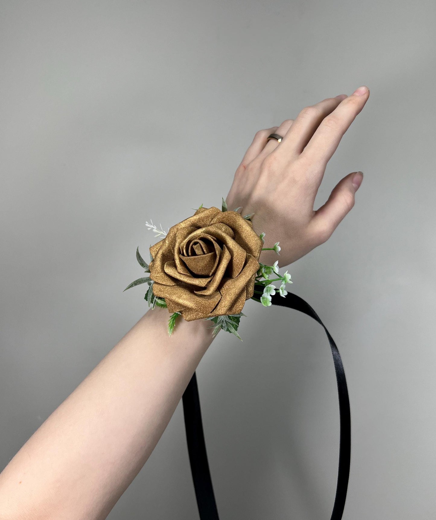 Gold Corsage Wedding Boutonniere Gold Groom Gold Boutonnière Groomsmen Mom Corsage Gold Artificial Flower