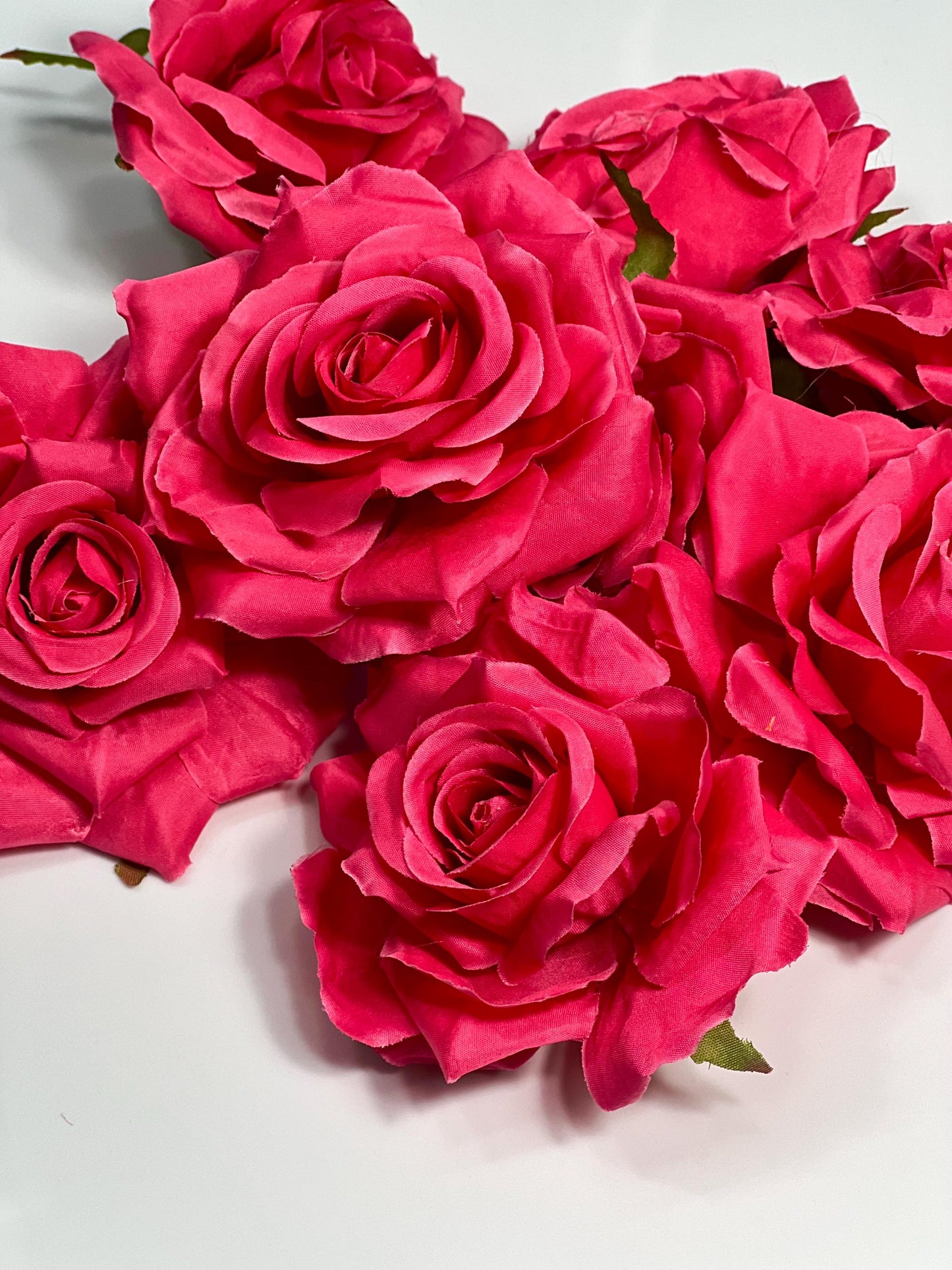 Hot Pink Flower Heads Wedding Fuchsia Artificial Flowers Wedding Pink Rose Head Silk Home Decor Magenta Flower Heads Artificial Hot Pink