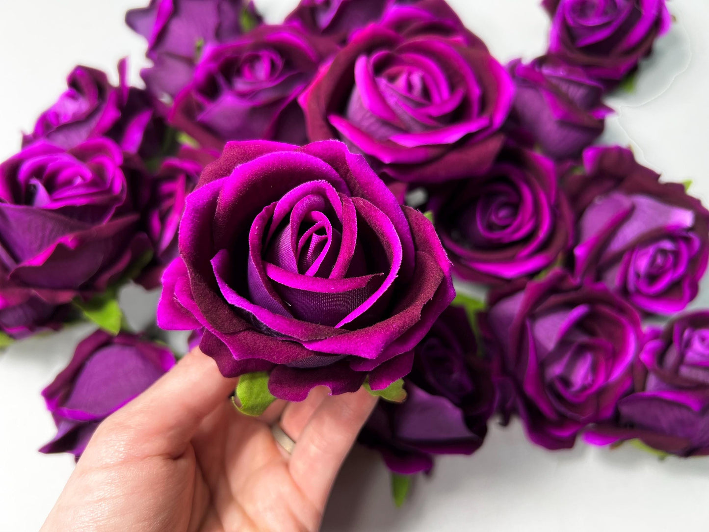 Purple Rose Heads Wedding Artificial Purple 2.5” Magenta Flower Head Heads Dark Purple Craft Supplies Wedding Magenta Roses Head Home Decor