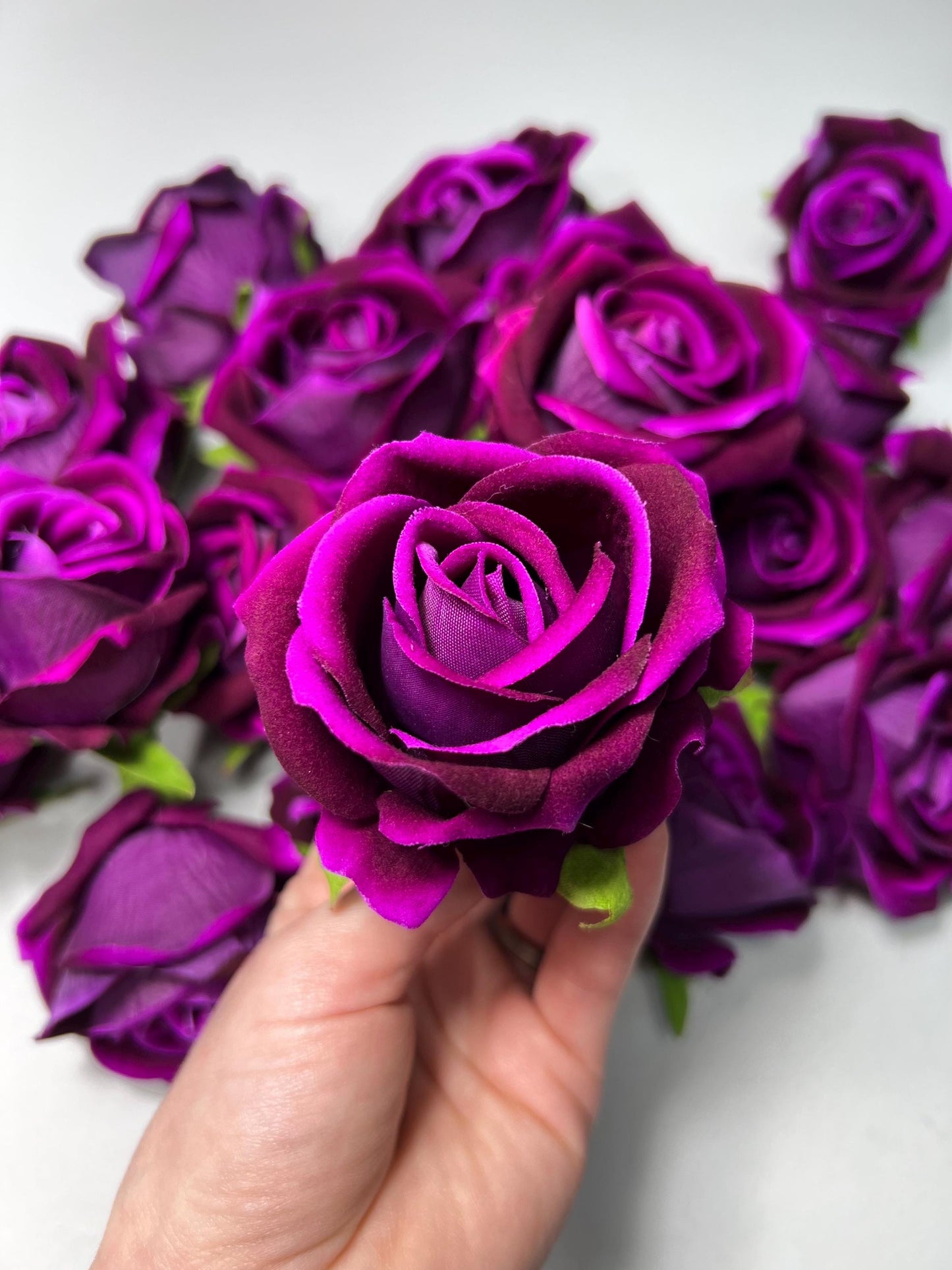 Purple Rose Heads Wedding Artificial Purple 2.5” Magenta Flower Head Heads Dark Purple Craft Supplies Wedding Magenta Roses Head Home Decor