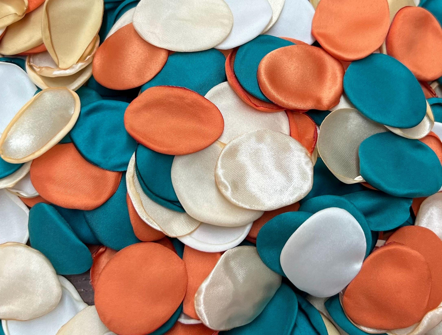 Teal Orange Petals Wedding Decor Flower Girl Petals Dark Teal Terracotta Wedding Aisle Decor Flower Petals Teal Rust Confetti