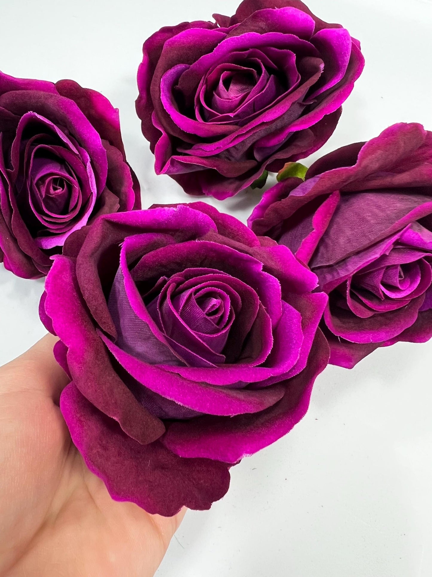 Purple Rose Heads Wedding Artificial Purple 3” Magenta Flower Head Heads Dark Purple Craft Supplies Wedding Magenta Roses Head Home Decor
