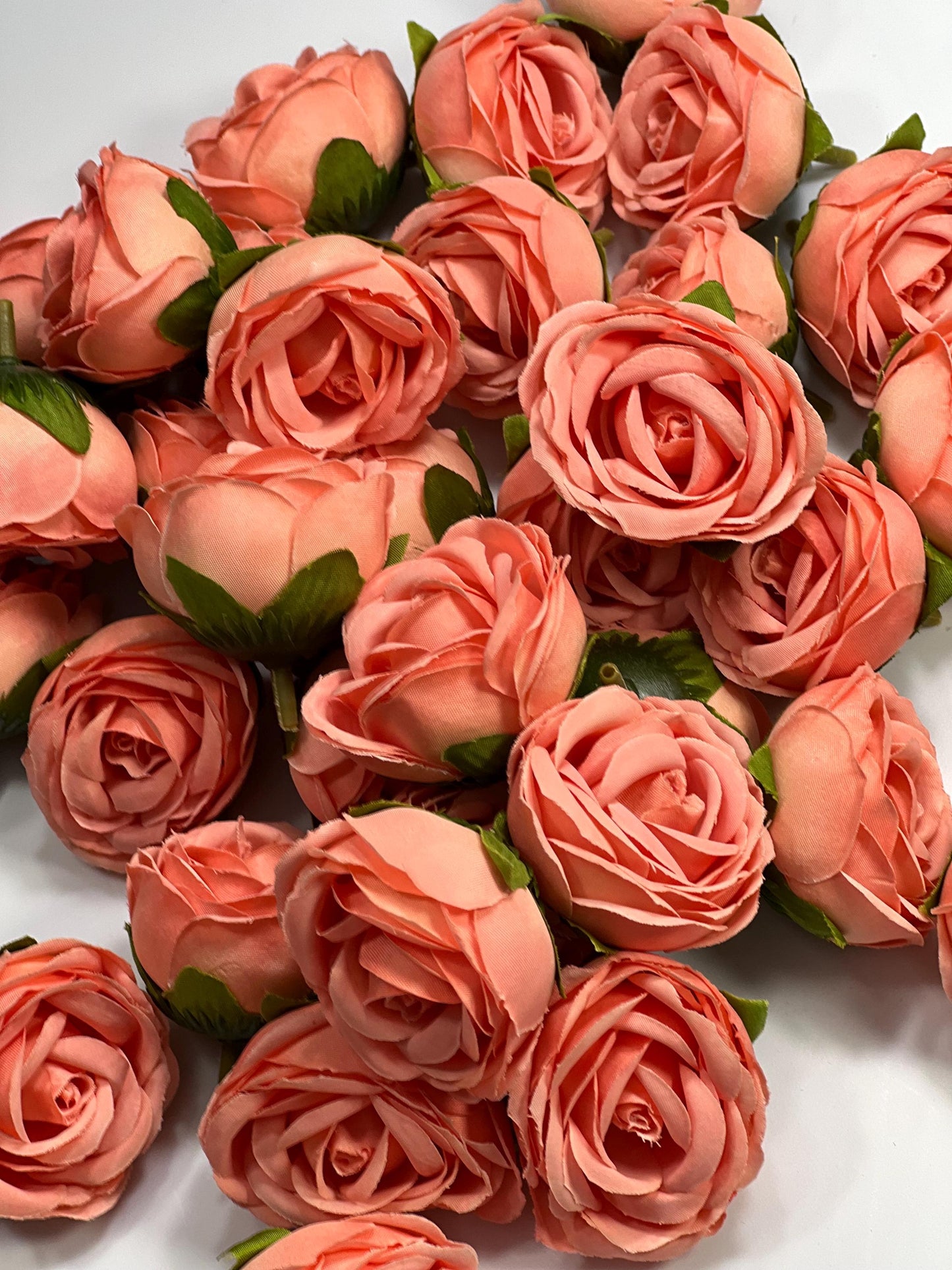 Coral Flower Heads Wedding Peach Artificial Flowers 1.5” Peach Pink Roses Heads Silk Salmon Flowers Small Heads Apricot DIY Supplies Wedding