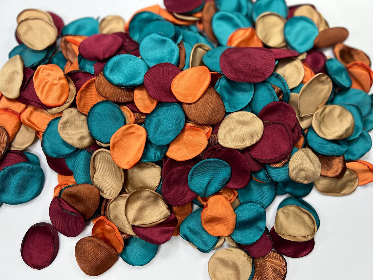Teal Orange Petals Wedding Decor Flower Girl Petals Dark Teal Terracotta Burgundy Wedding Aisle Decor Flower Petals Brown Rust Confetti