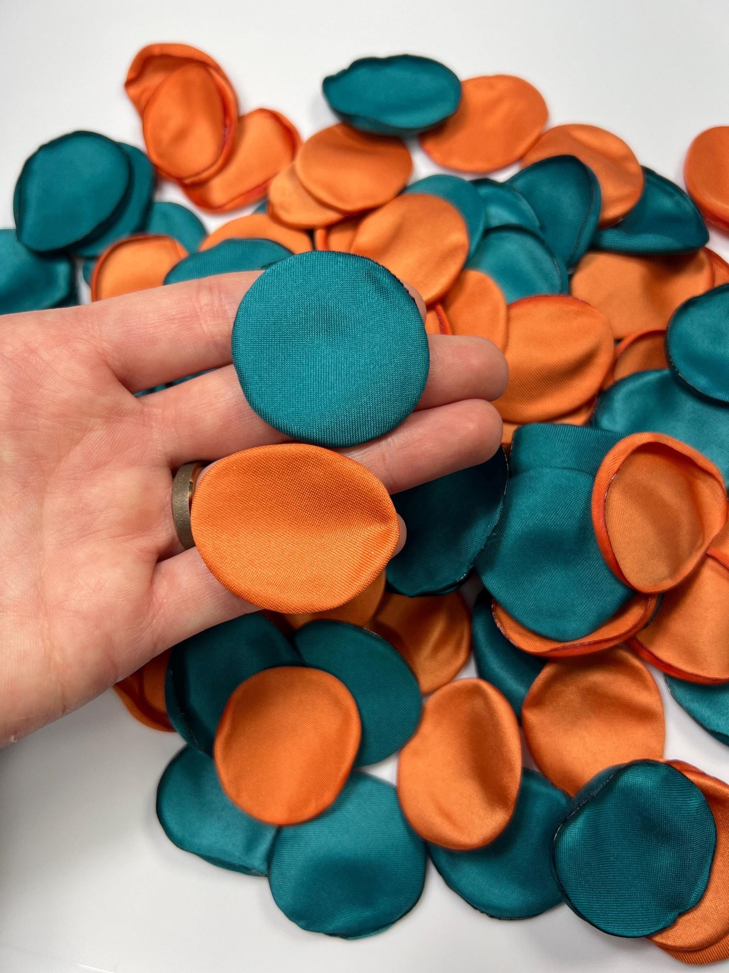 Teal Terracotta Petals Wedding Decor Peacock Petals Dark Teal Rust Wedding Aisle Decor Flower Petals Teal Blue Burn Orange Confetti