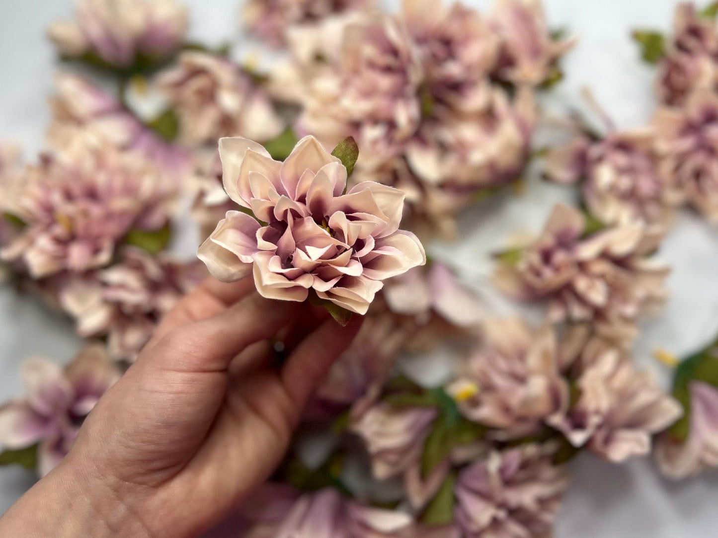 Dusty Rose Flower Heads Wedding Dusty Rose Dahlia Artificial Flowers Blush Pink Dahlia Silk Heads Flower Craft Supplies Dusty Pink Wedding