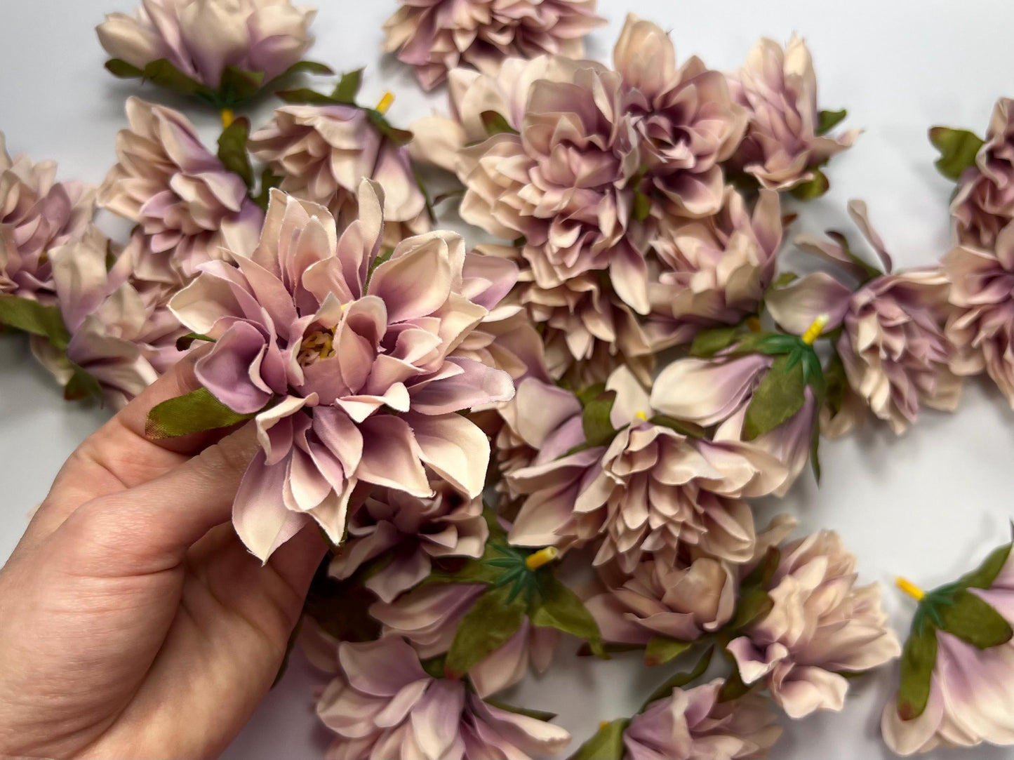 Dusty Rose Flower Heads Wedding Dusty Rose Dahlia Artificial Flowers Blush Pink Dahlia Silk Heads Flower Craft Supplies Dusty Pink Wedding
