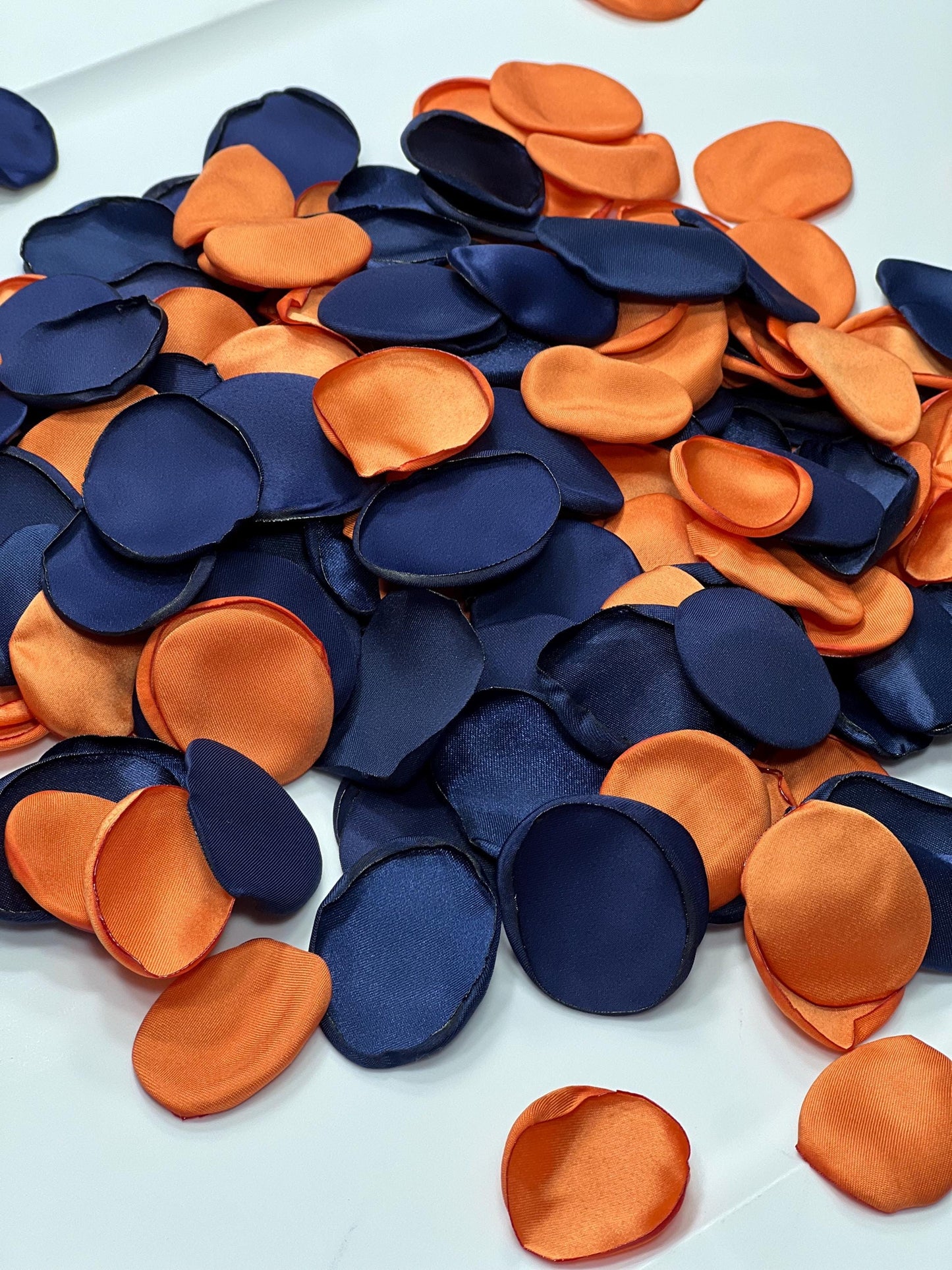 Orange Navy Blue Petals Wedding Decor Terracotta Petals Navy Blue Rust Wedding Aisle Decor Flower Petals Dark Blue Burn Orange Confetti