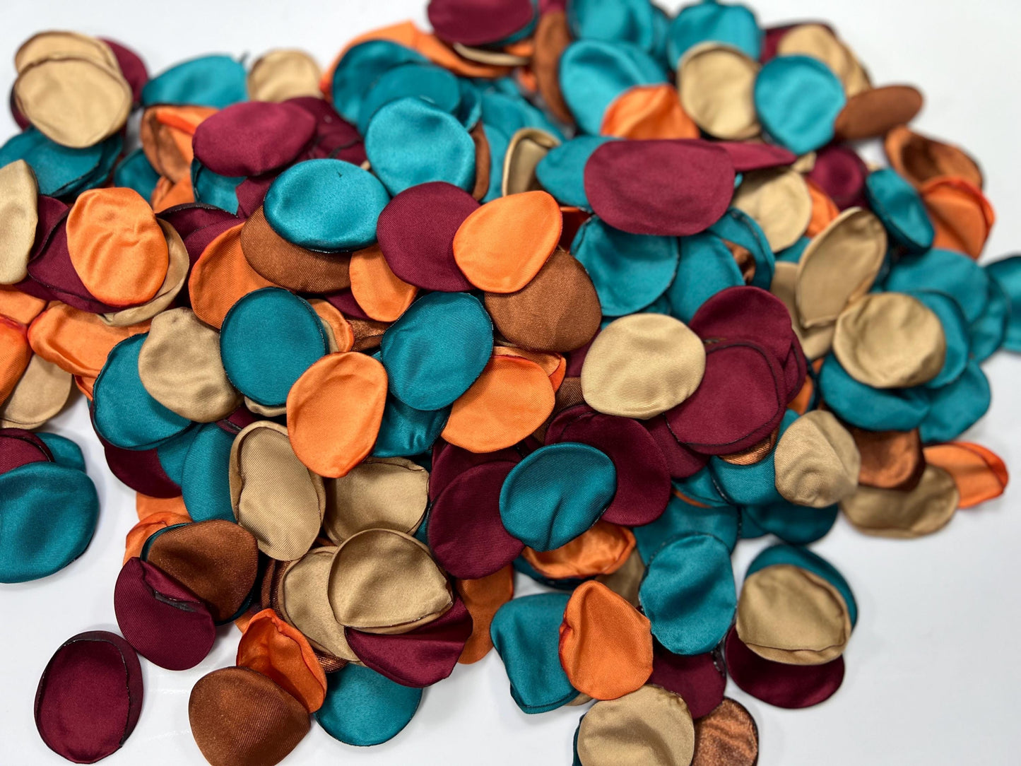 Teal Orange Petals Wedding Decor Flower Girl Petals Dark Teal Terracotta Burgundy Wedding Aisle Decor Flower Petals Brown Rust Confetti
