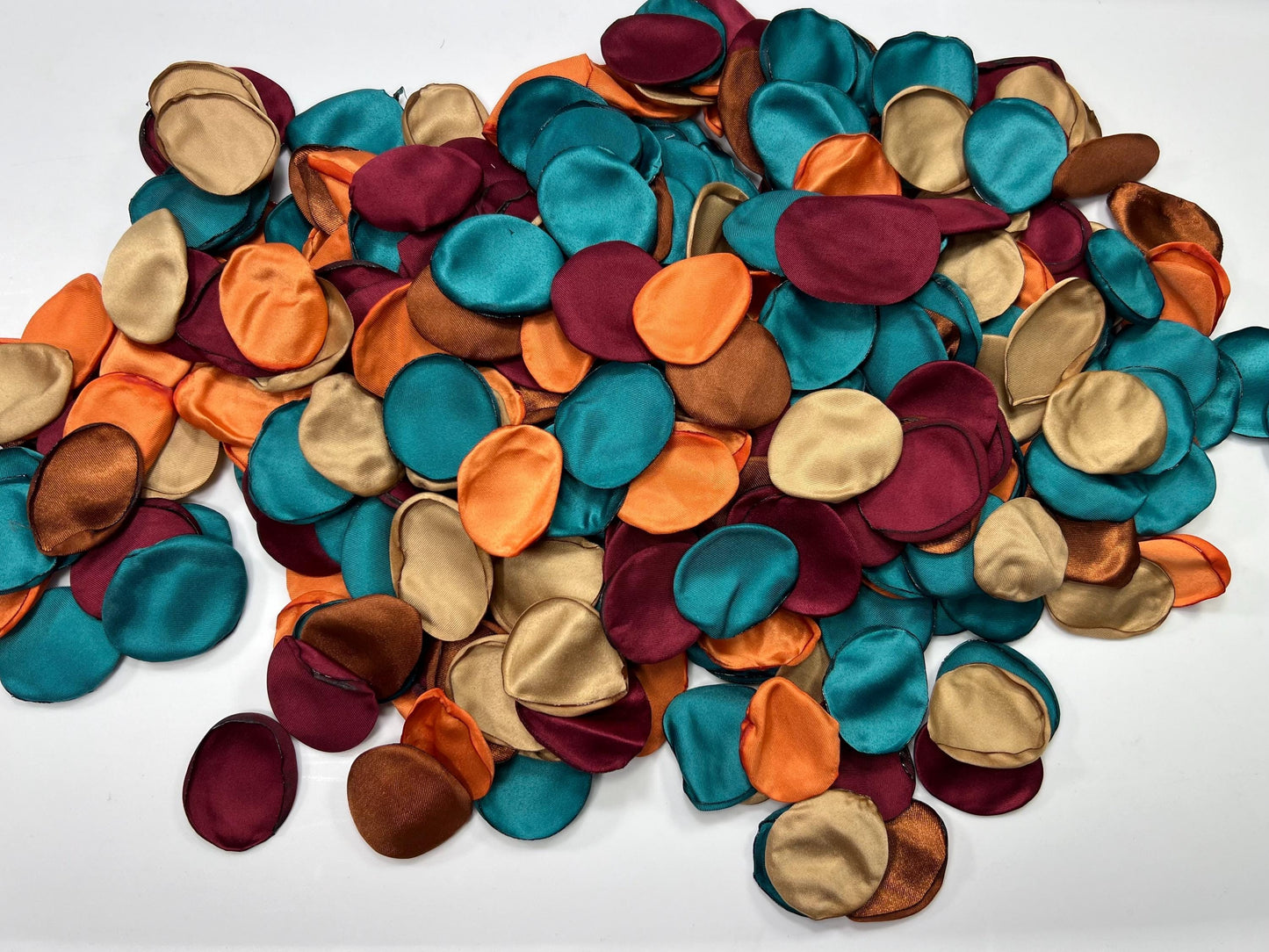 Teal Orange Petals Wedding Decor Flower Girl Petals Dark Teal Terracotta Burgundy Wedding Aisle Decor Flower Petals Brown Rust Confetti