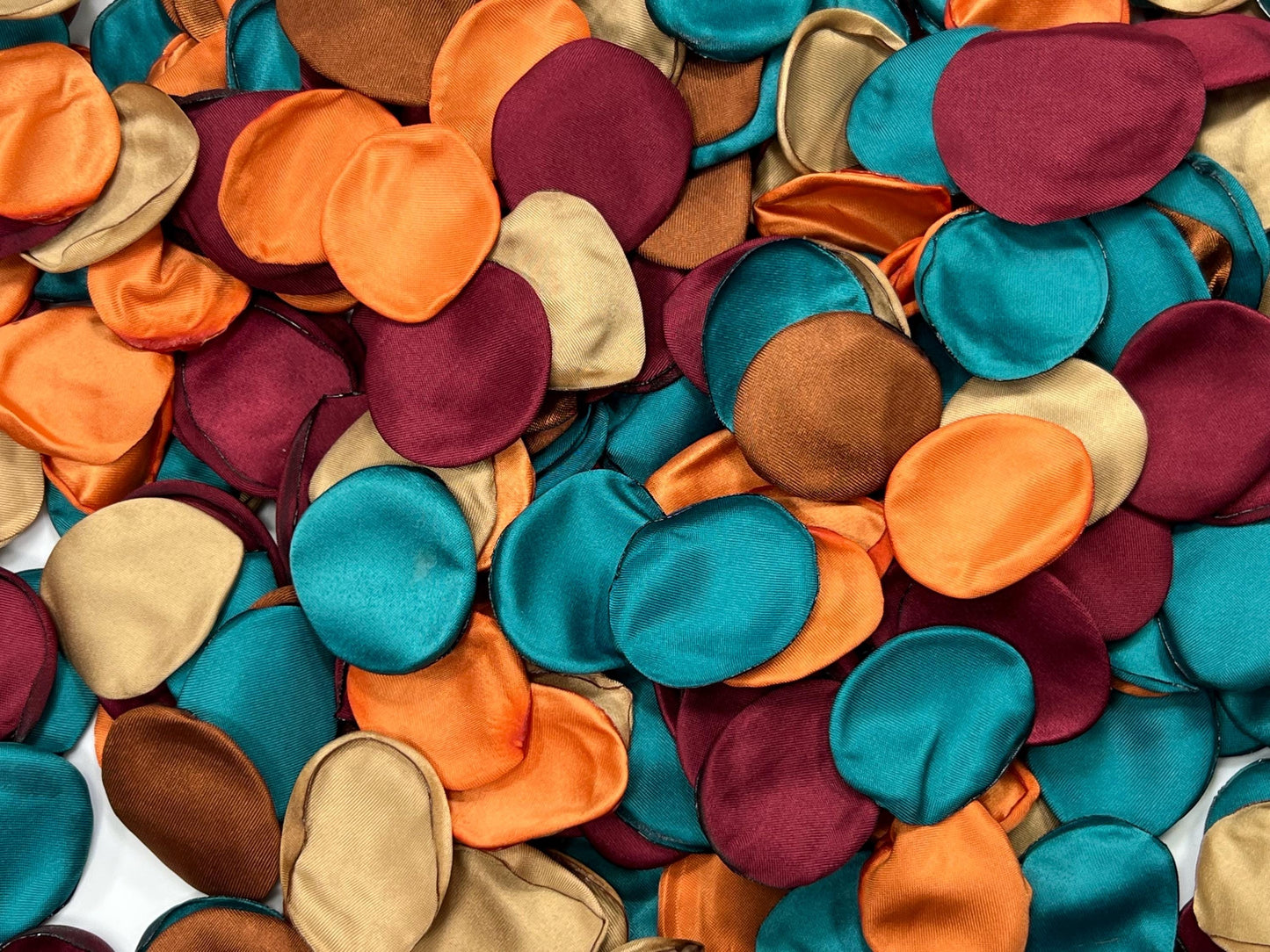 Teal Orange Petals Wedding Decor Flower Girl Petals Dark Teal Terracotta Burgundy Wedding Aisle Decor Flower Petals Brown Rust Confetti