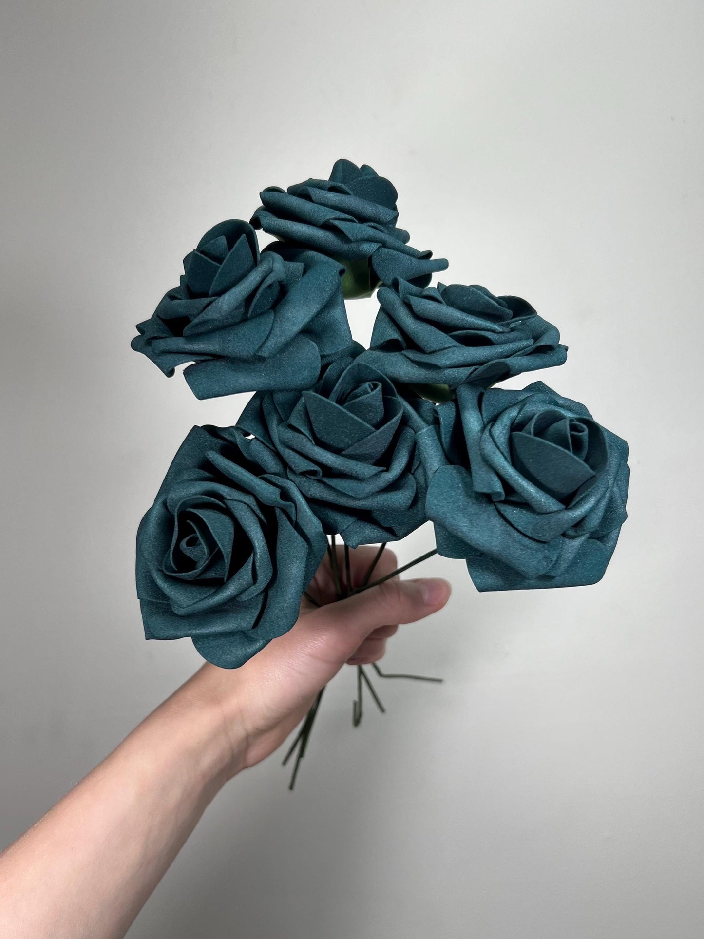 Dark Teal Flower Head Wedding Decor Teal Small Flower Rose Wedding DIY Craft Supplies Wedding Deep Teal Green Flower Head Dark Teal