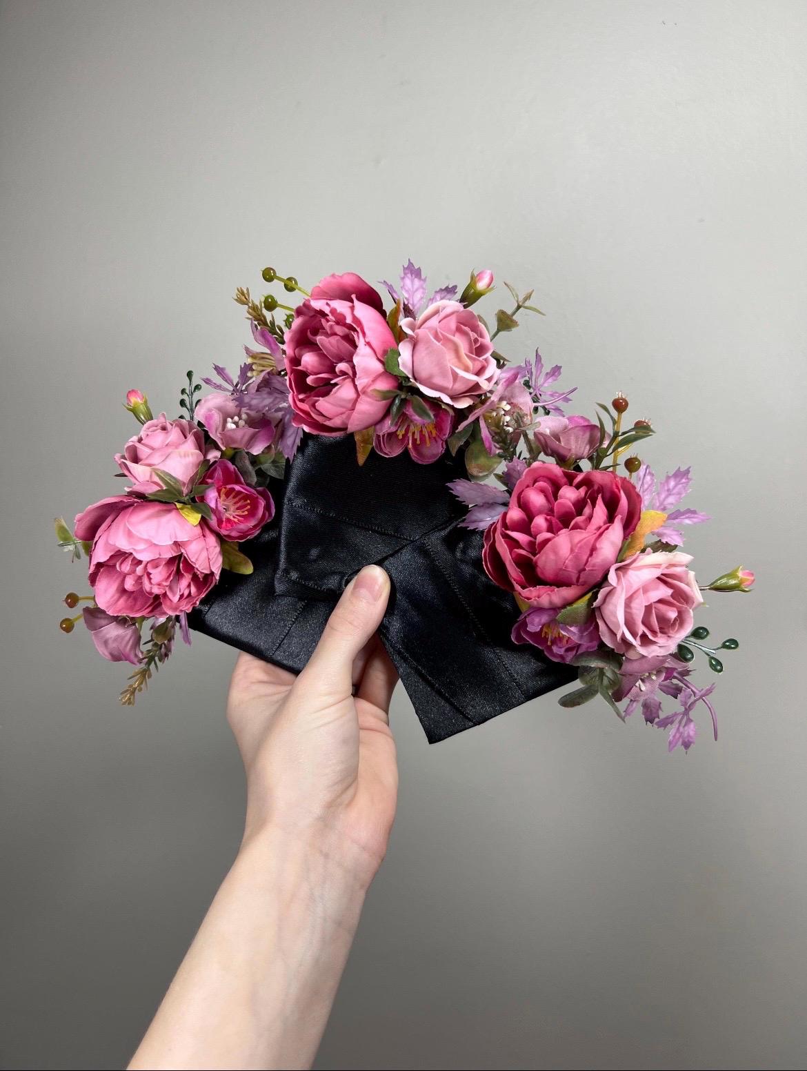 Pink Bouquet Wedding Bridal Fuchsia Bouquet White Viva Magenta Boho Bouquet Hot Pink Ivory Pampas Grass Bouquet Bridesmaids WildFlowers