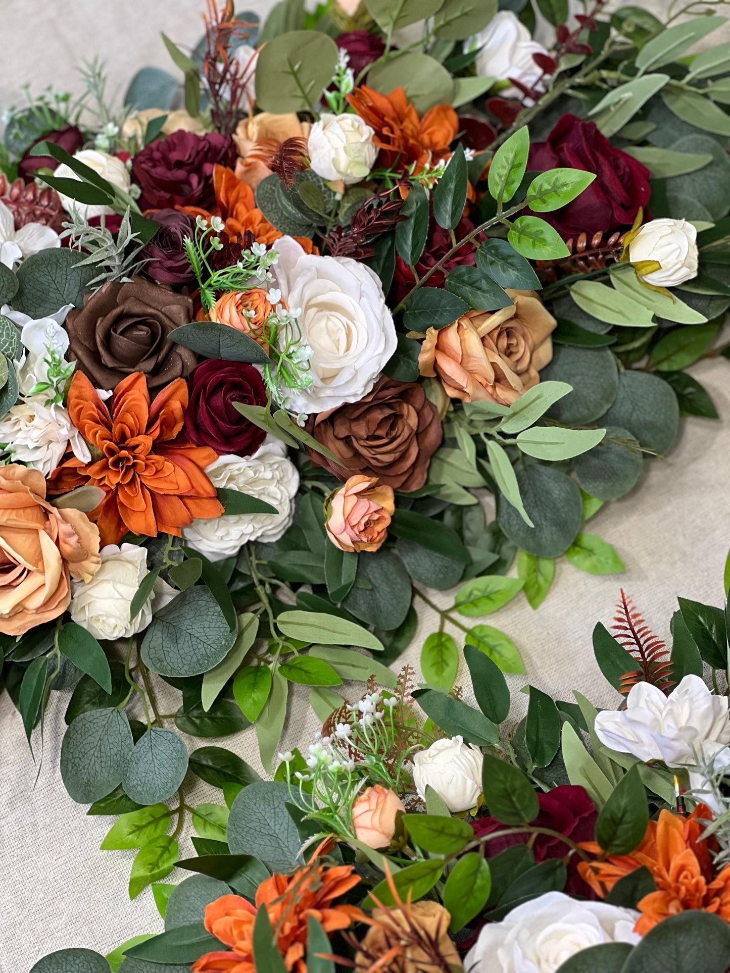 Arch Arrangements Orange Burgundy Wedding Arbor Arrangements Terracotta Maroon White Wedding Arch Arrangements Aisle Burnt Orange Rust Ivory