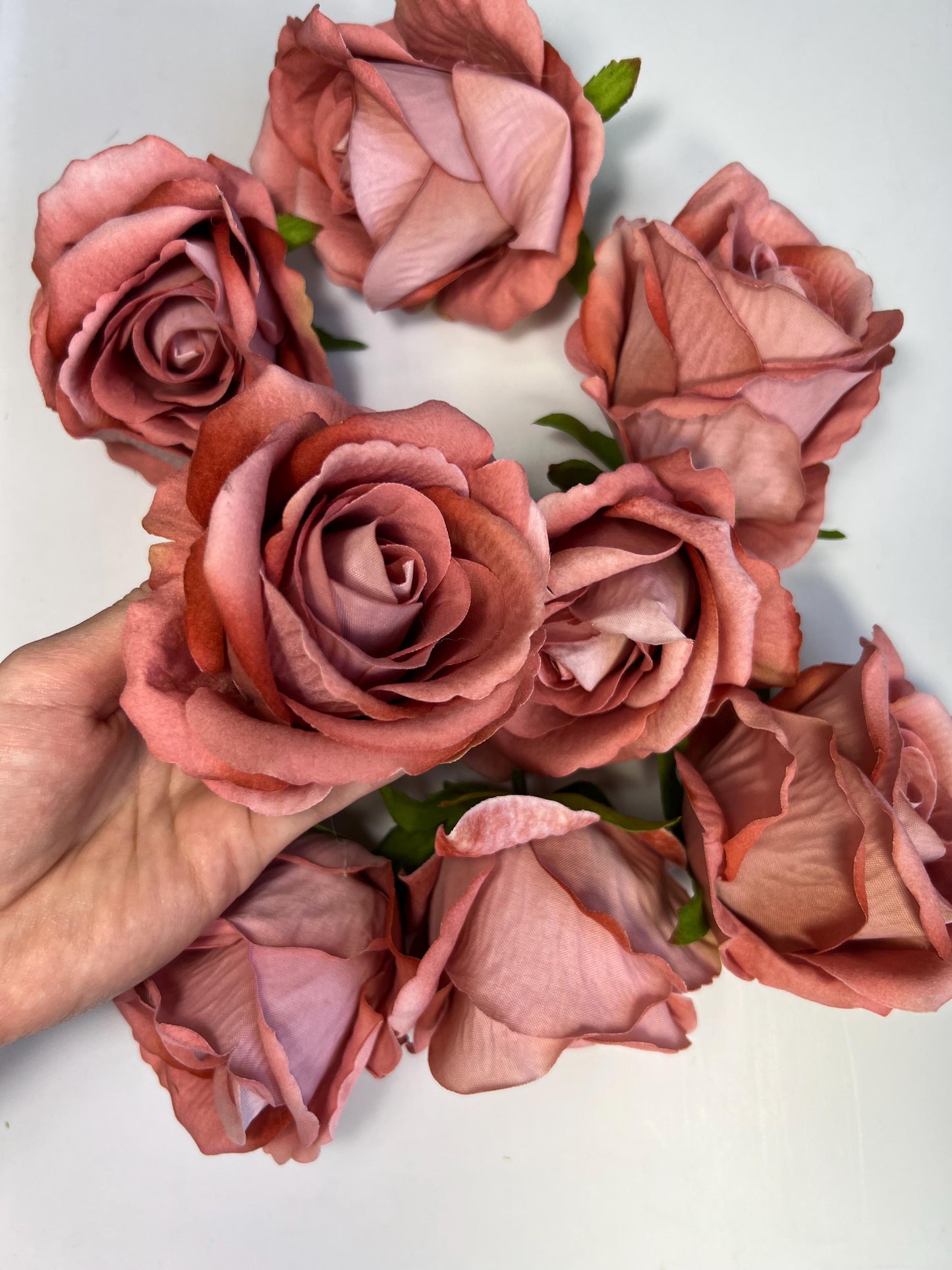 Dusty Rose Flower Heads Artificial Dusty Coral Flower Silk Mauve Rose Dusty Craft Supplies Flower Heads Blush Pink Roses Wedding DIY
